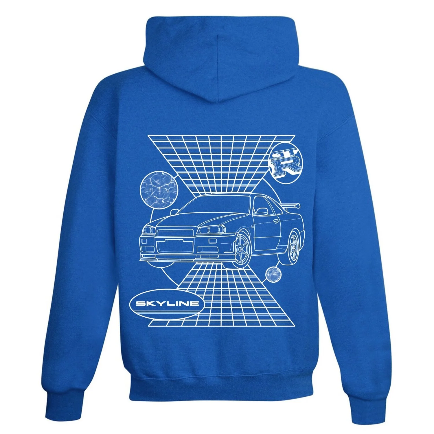 Blue / White Skyline Hoodie