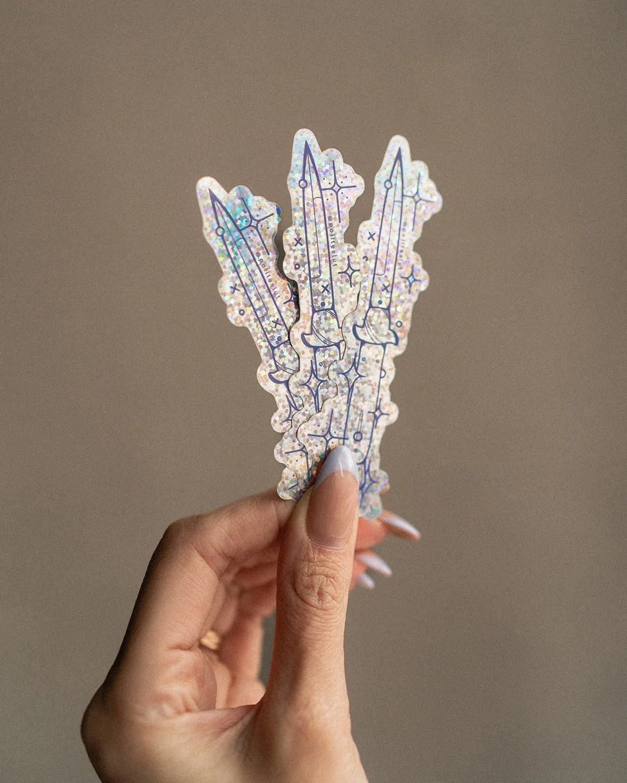 Glittery Knife Sticker