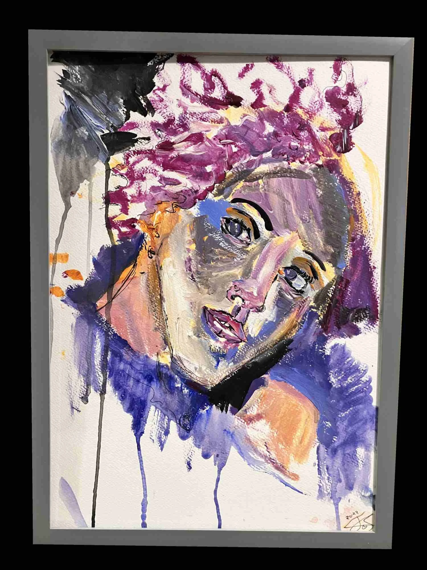 pink hair portrait acrylic chris shopland .jpg