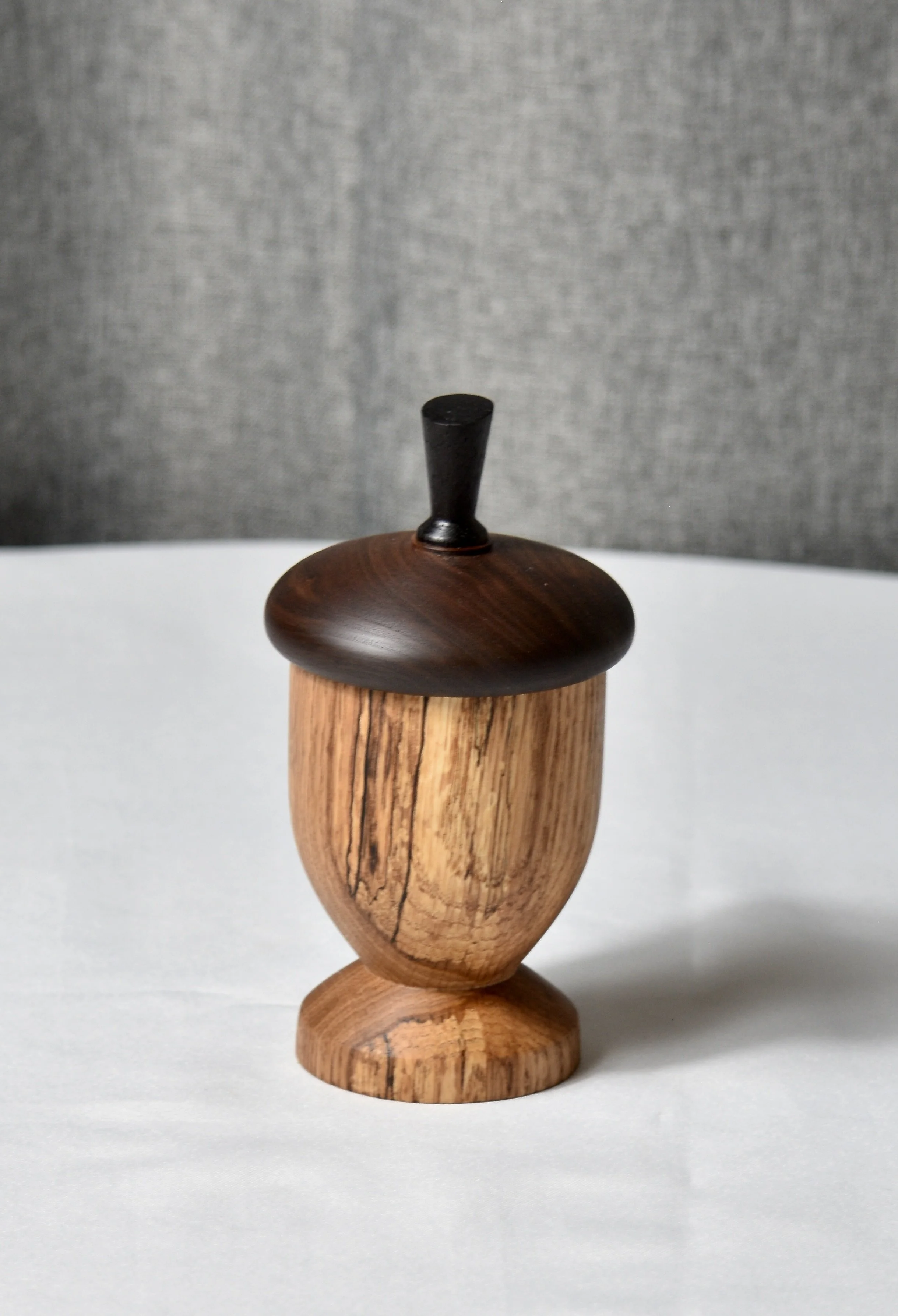 White Oak and Black Walnut Acorn Box