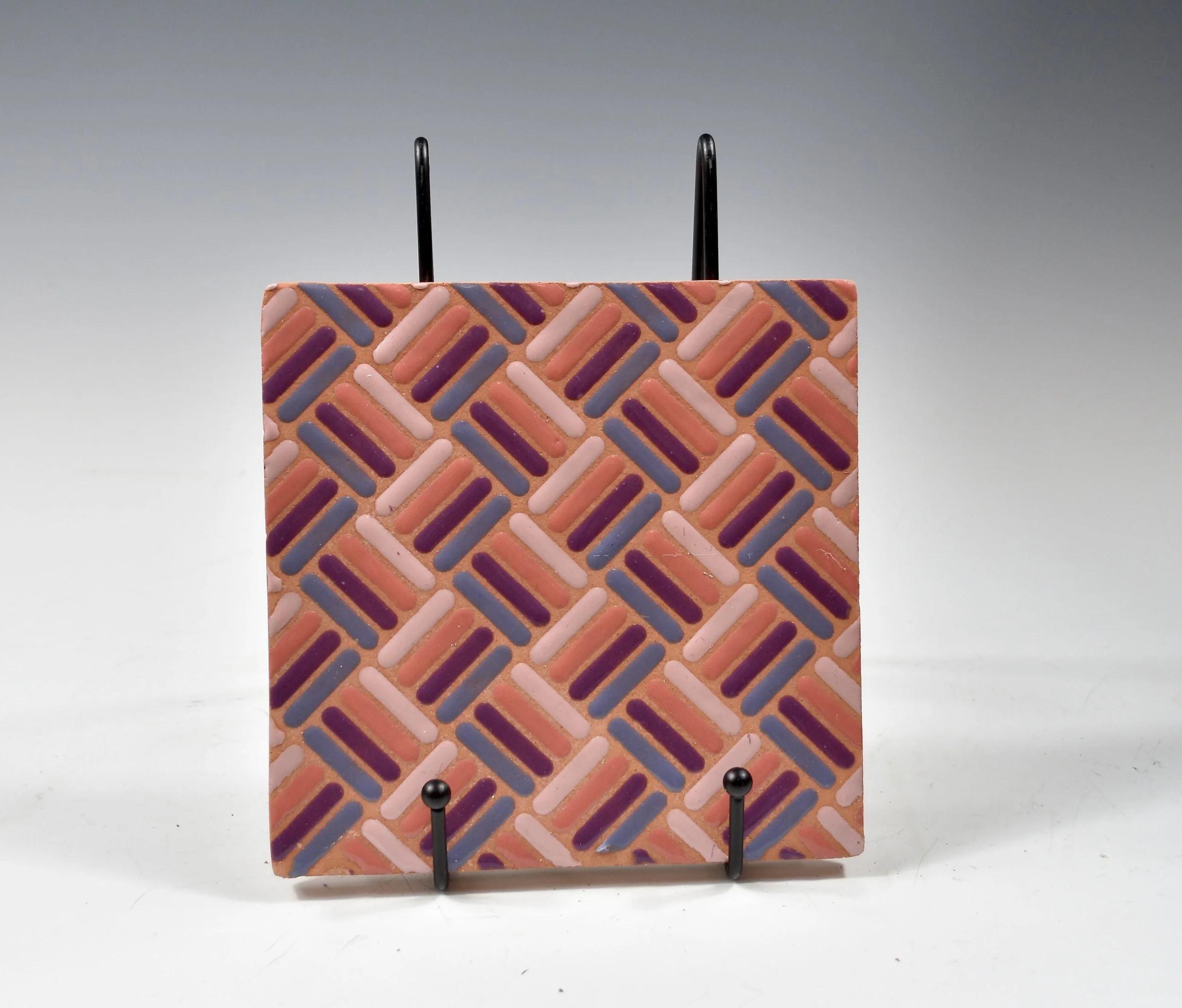 Pink and Purple Offset Lattice Tile