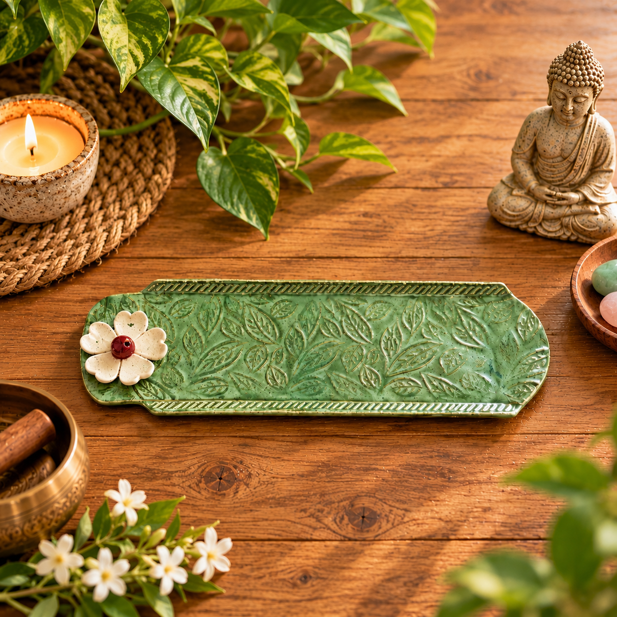 Zen Tray Still Life with Buddha and Candle.png