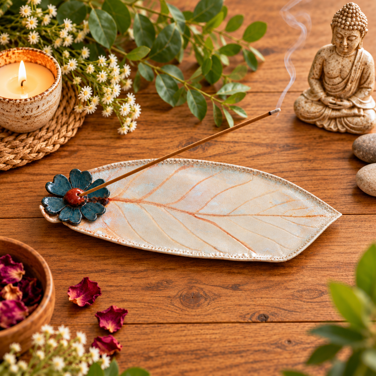 Serene Leaf Incense Meditation Table.png