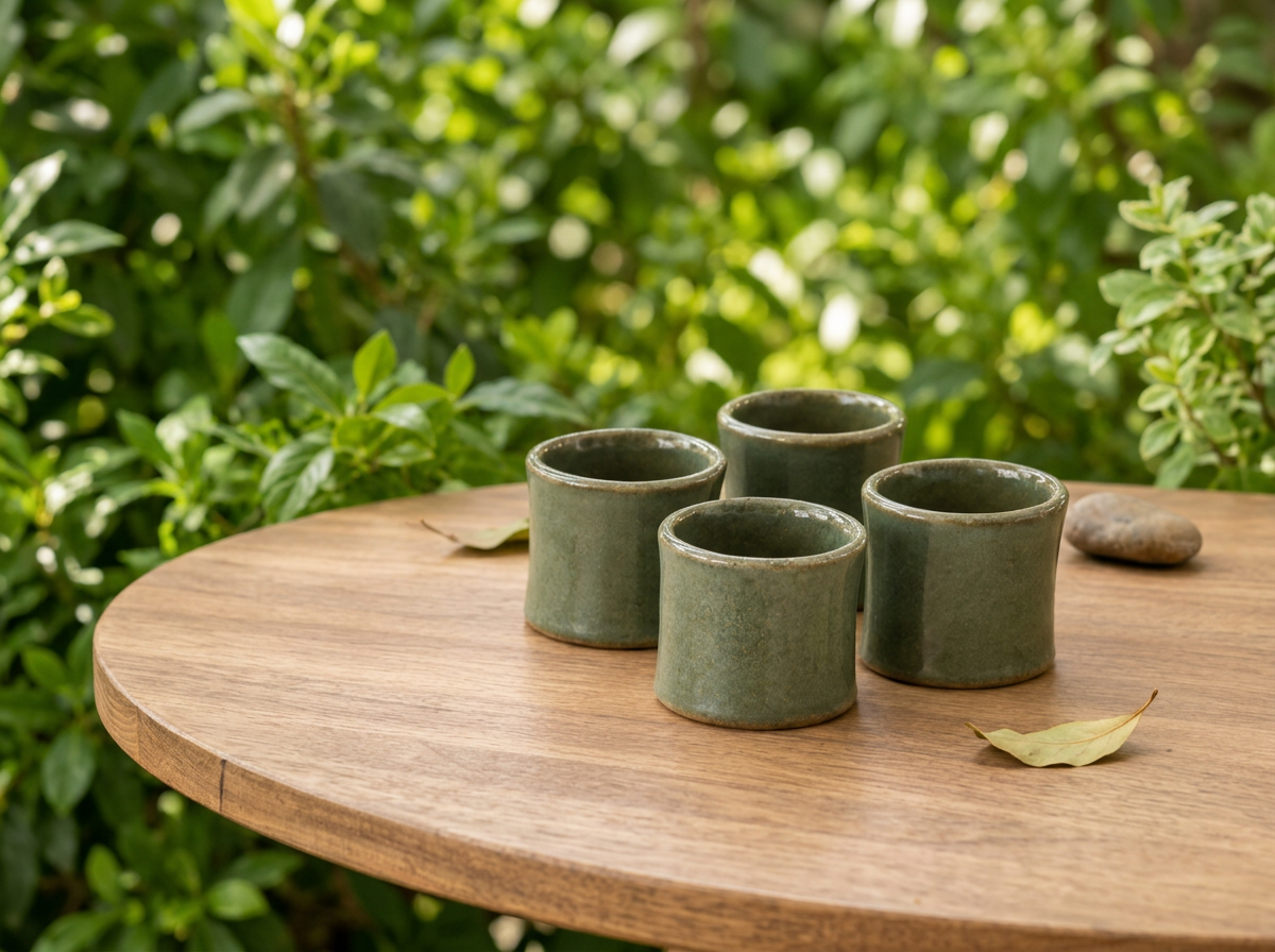 Green Tea Napkin rings set of 4