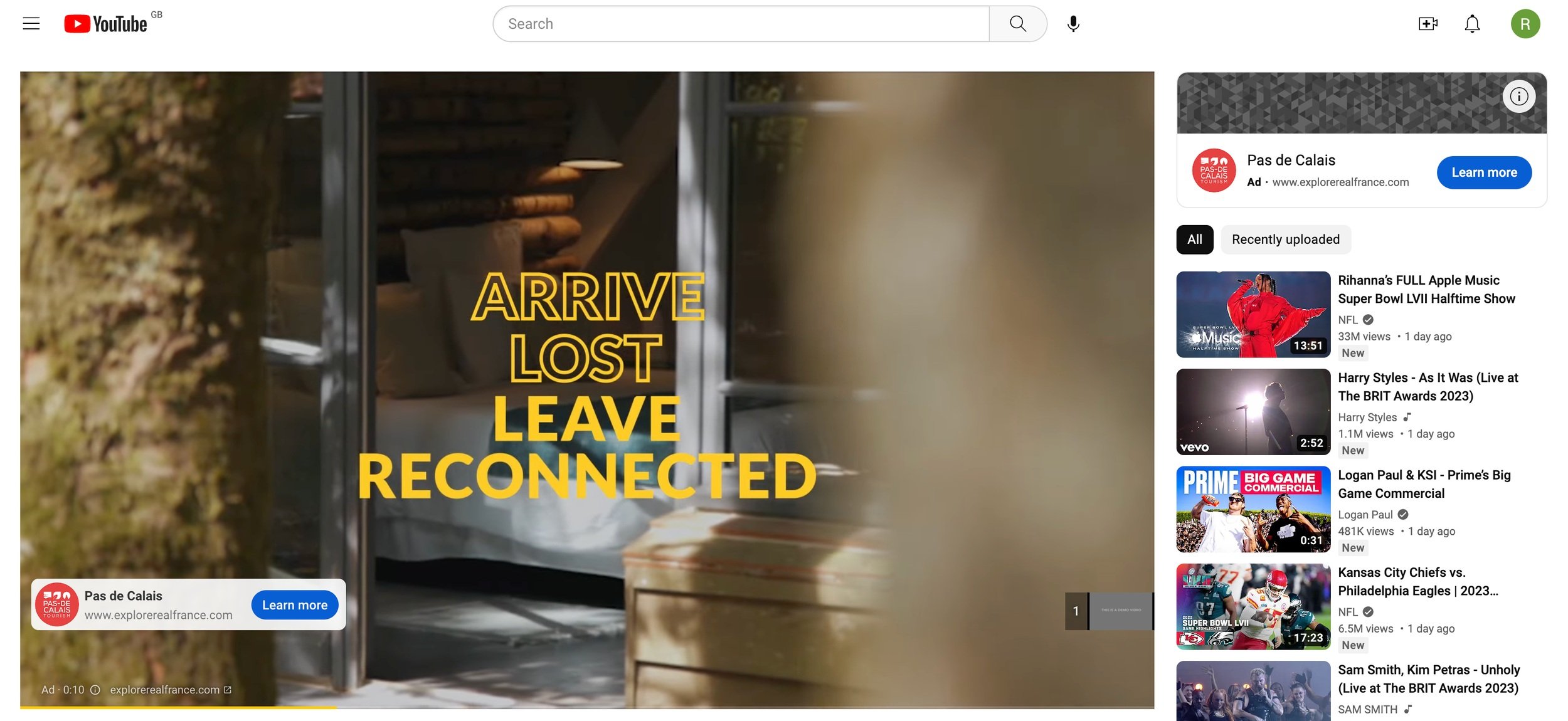 YouTube ad