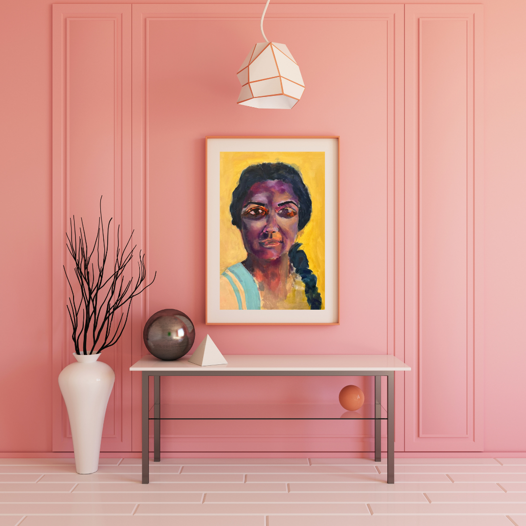Pink Bright 3D Illustration Wall Frame Mockup Instagram Post.png