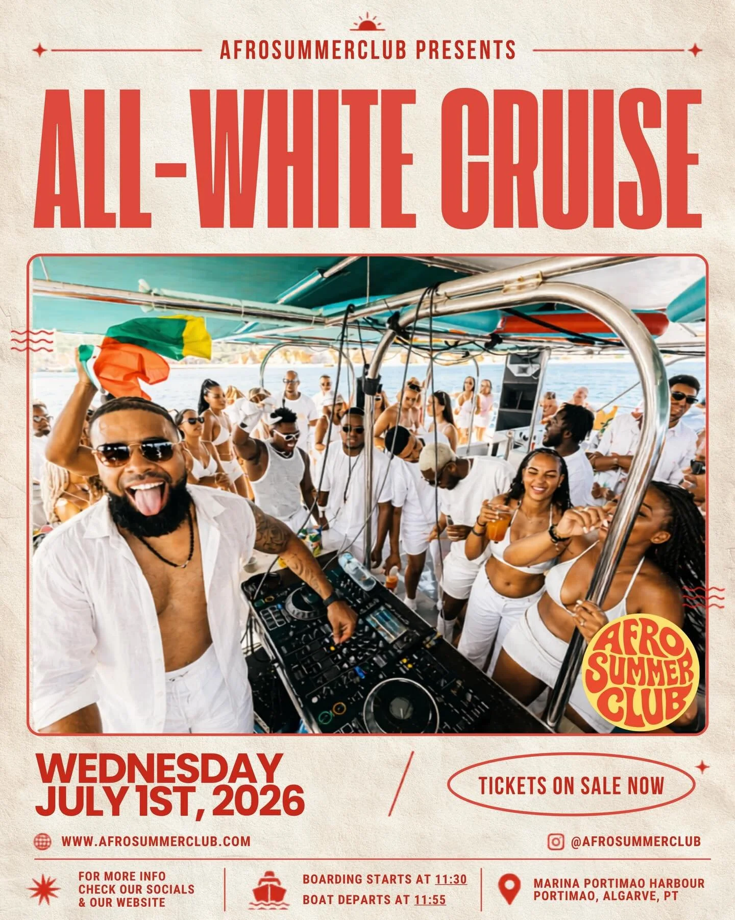 01.07.2026 ALL WHITE CRUISE 🤍 Our first event of the week kicks off with the legendary all-white boat party! Nothing but clean fits, ocean views, and pure energy from start to finish 🎉 This is where the tone gets set for everything that follows&hel