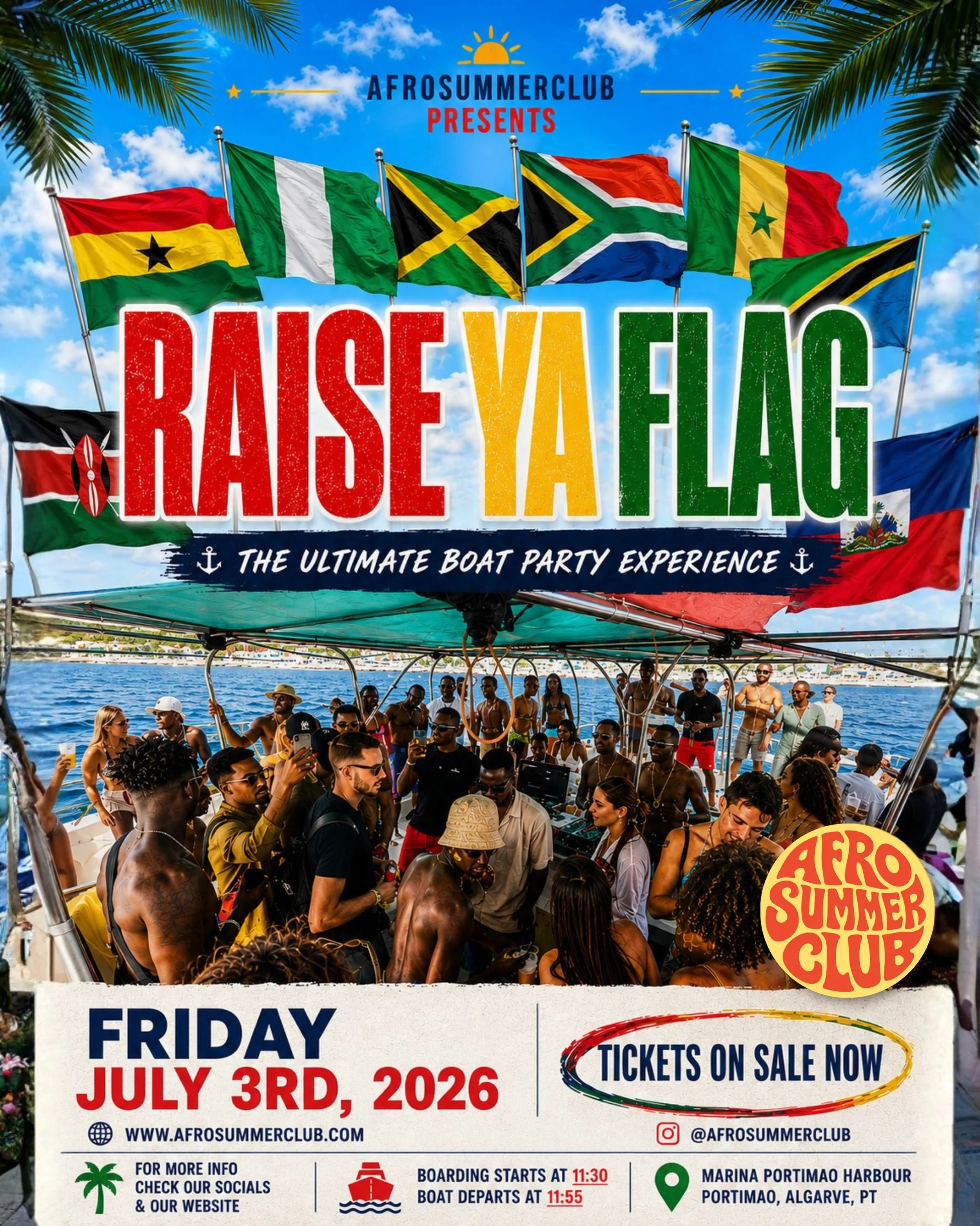 FAMALAYYYY ☀️ On Friday, July 3rd we&rsquo;re bringing back our beloved RAISA YA FLAG boat party 🎉  This is going to be one of the wildest boat parties of the summer ☀️🛥️ From Afrobeats to Amapiano, Dancehall to Soca, expect nonstop energy, amazing