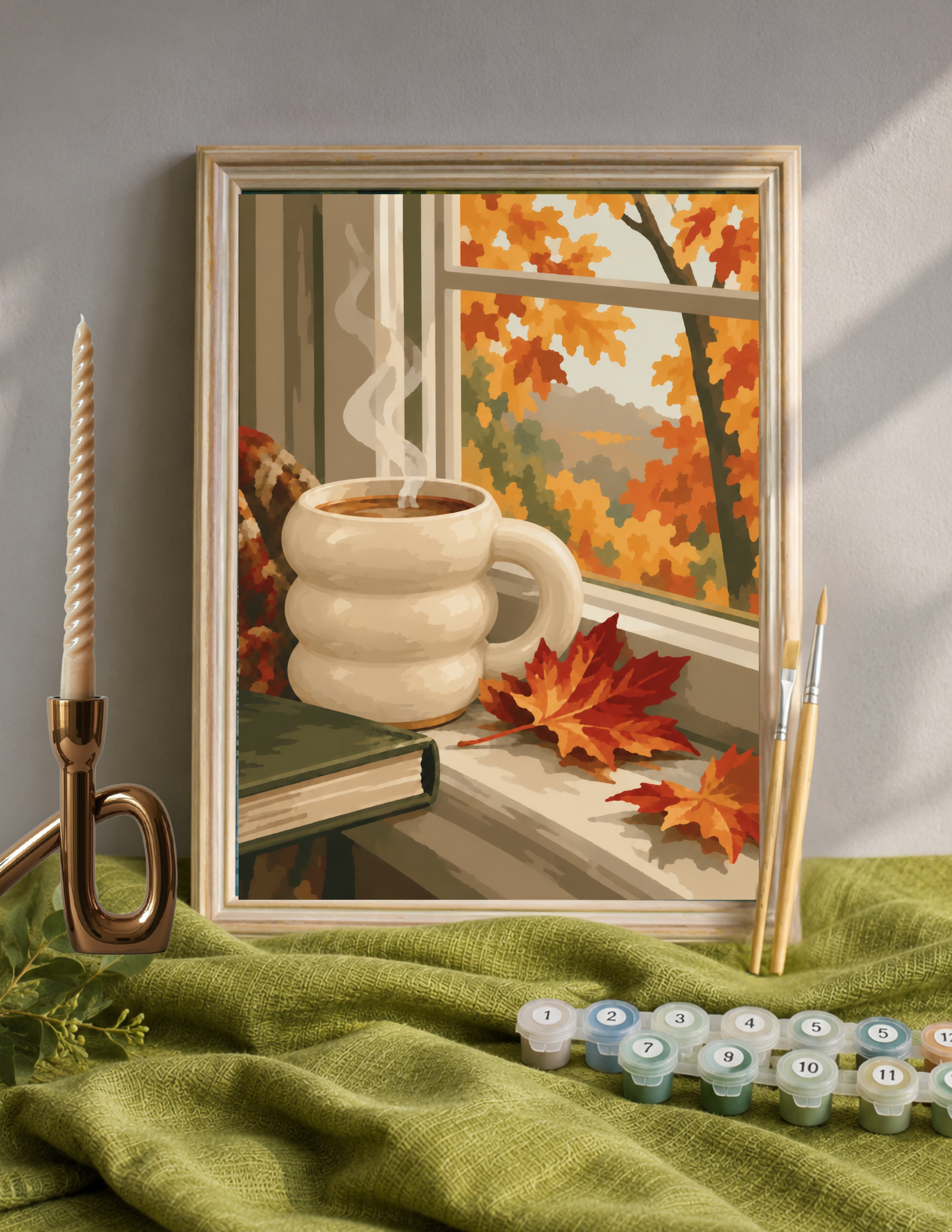 Warm Window Seat Cozy Paint-By-Number Kit for All Ages