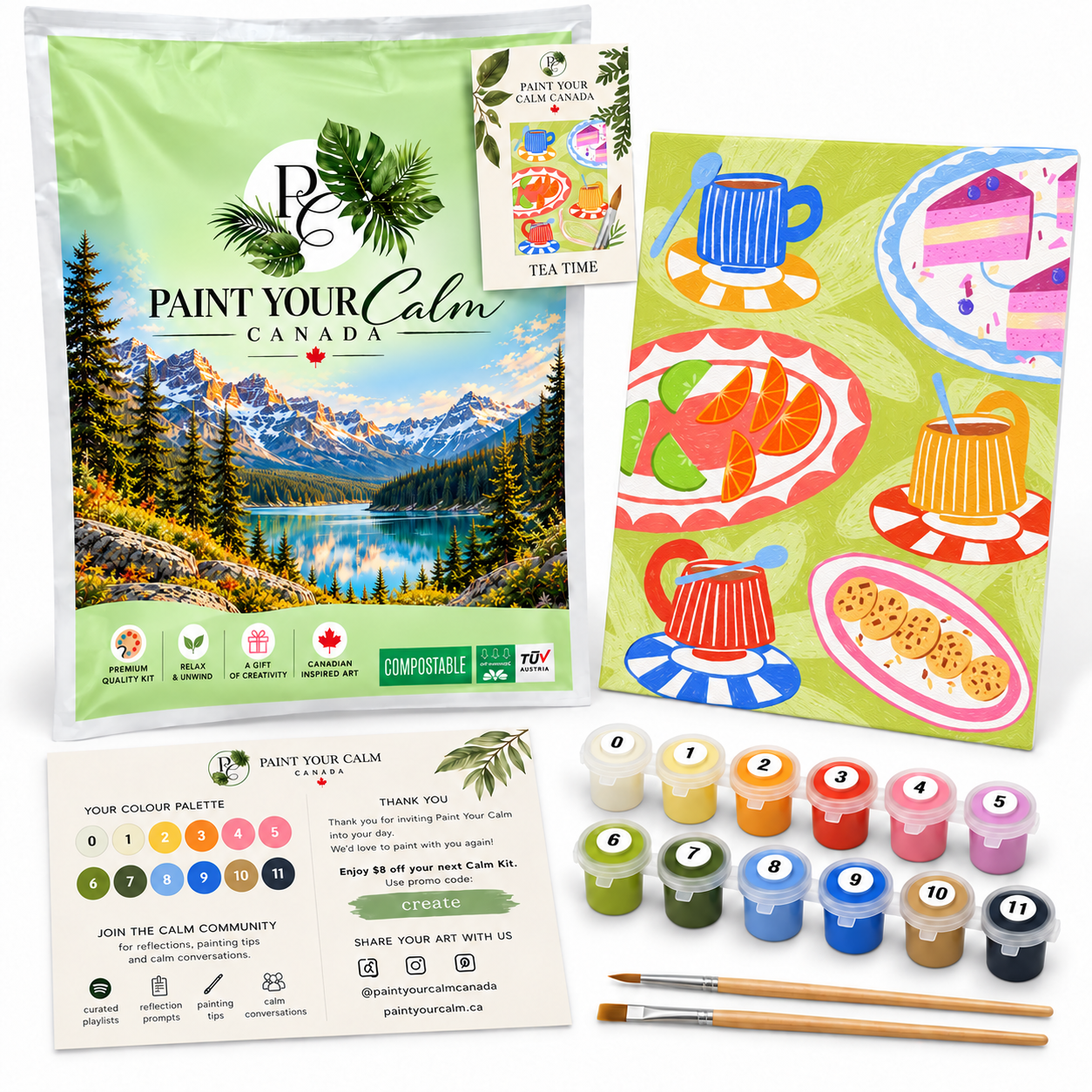 Tea Time Is Anytime Beginner's Paint Anywhere Calm Kit