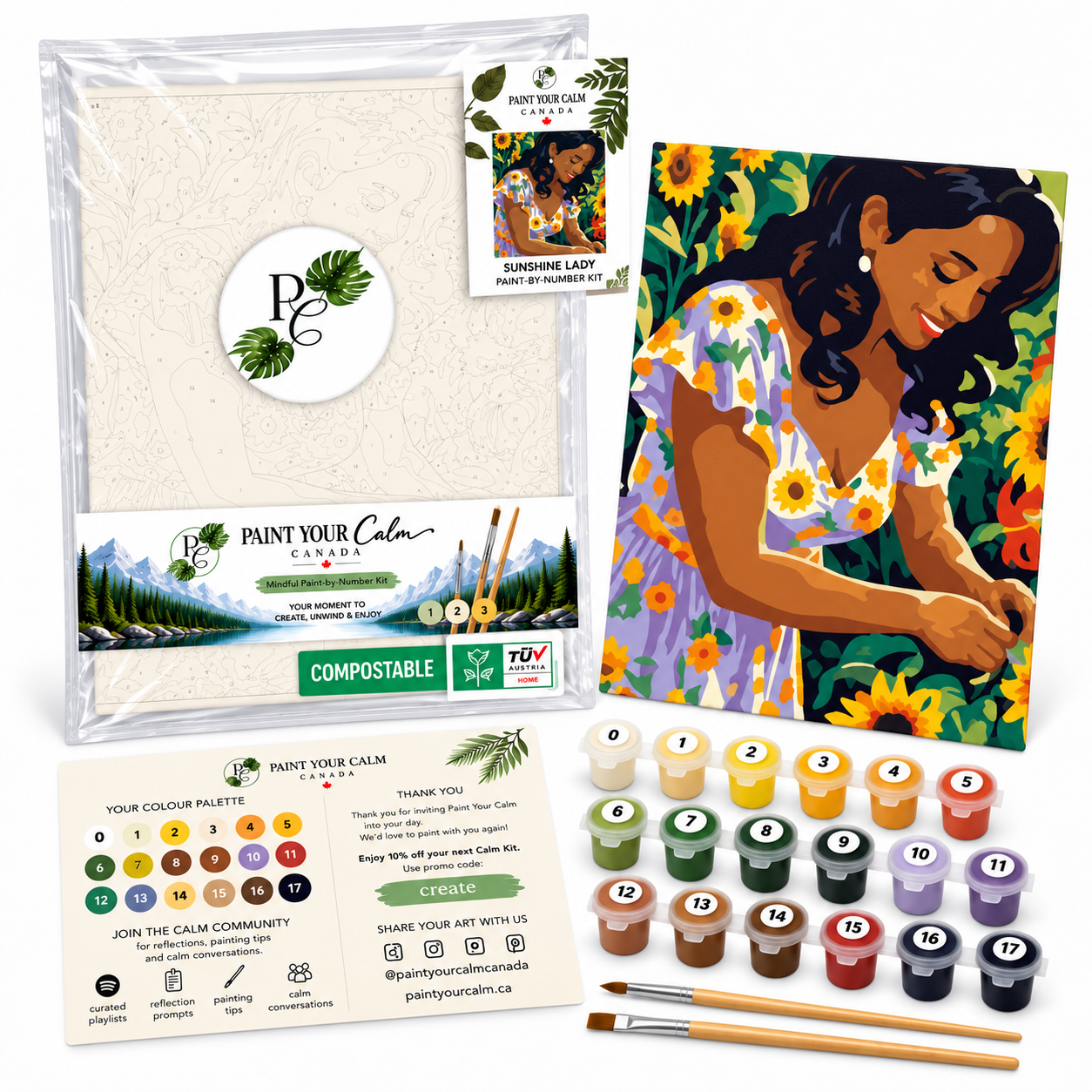 Sunflower Positive Vibes Paint Anywhere Kit