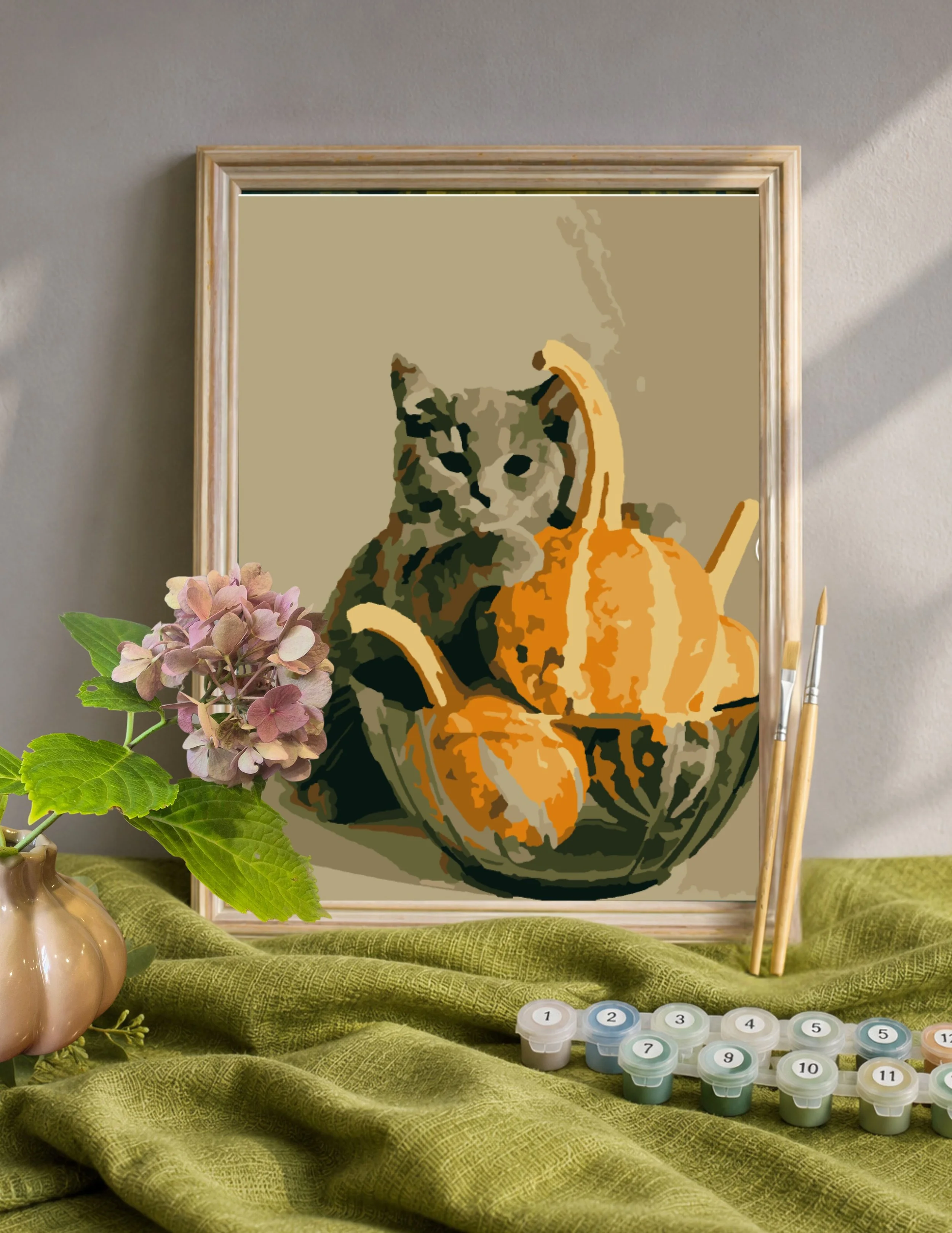 Pumpkin Kitten Soothing Relaxation Art Set