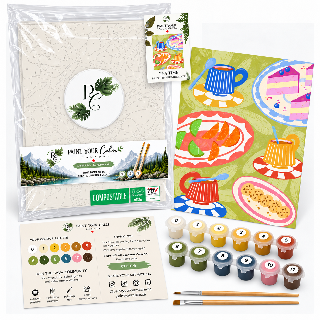Tea Time Is Anytime Beginner's Paint Anywhere Calm Kit