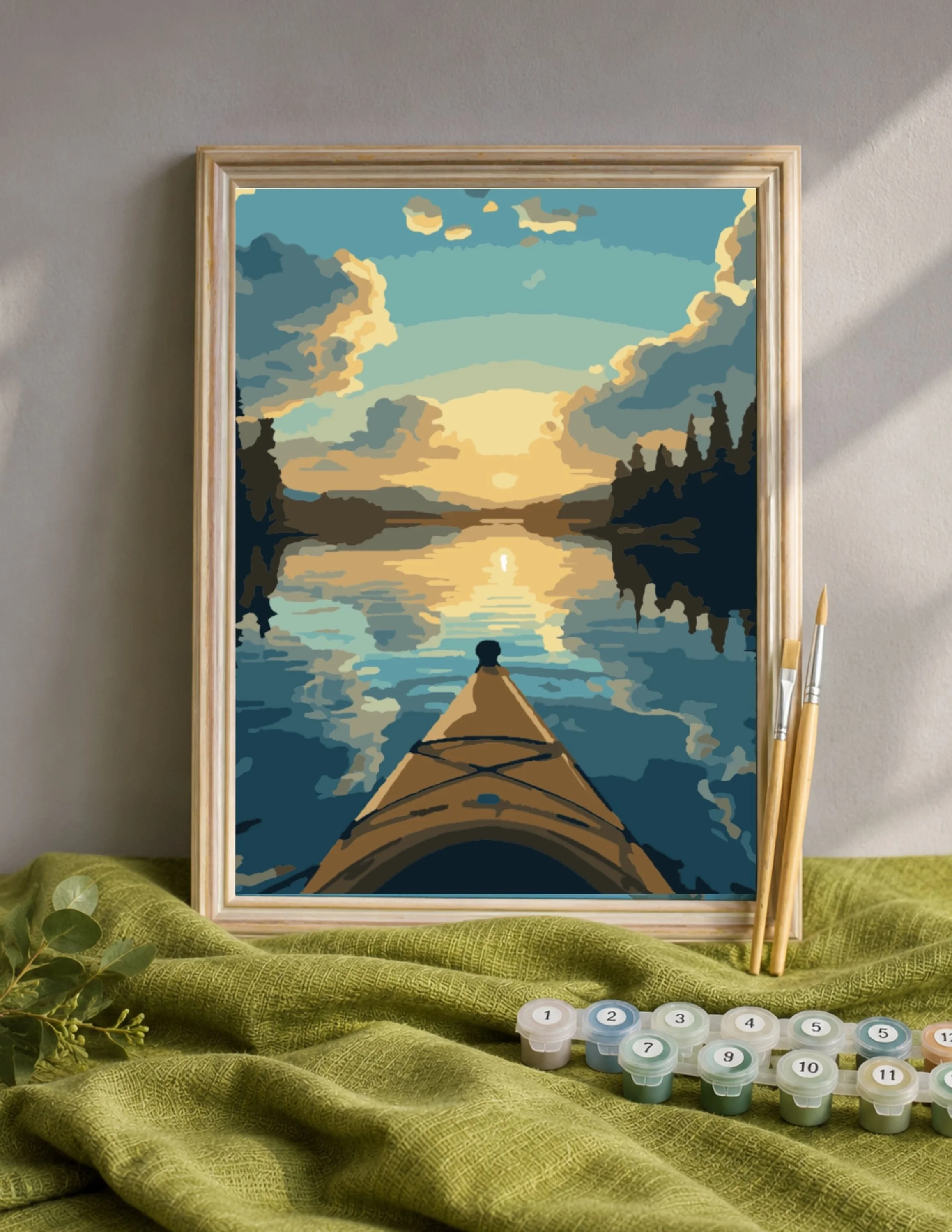 Drifting Sunset Canoe Paint Anywhere Reflection Kit for Relaxation & Mindfulness