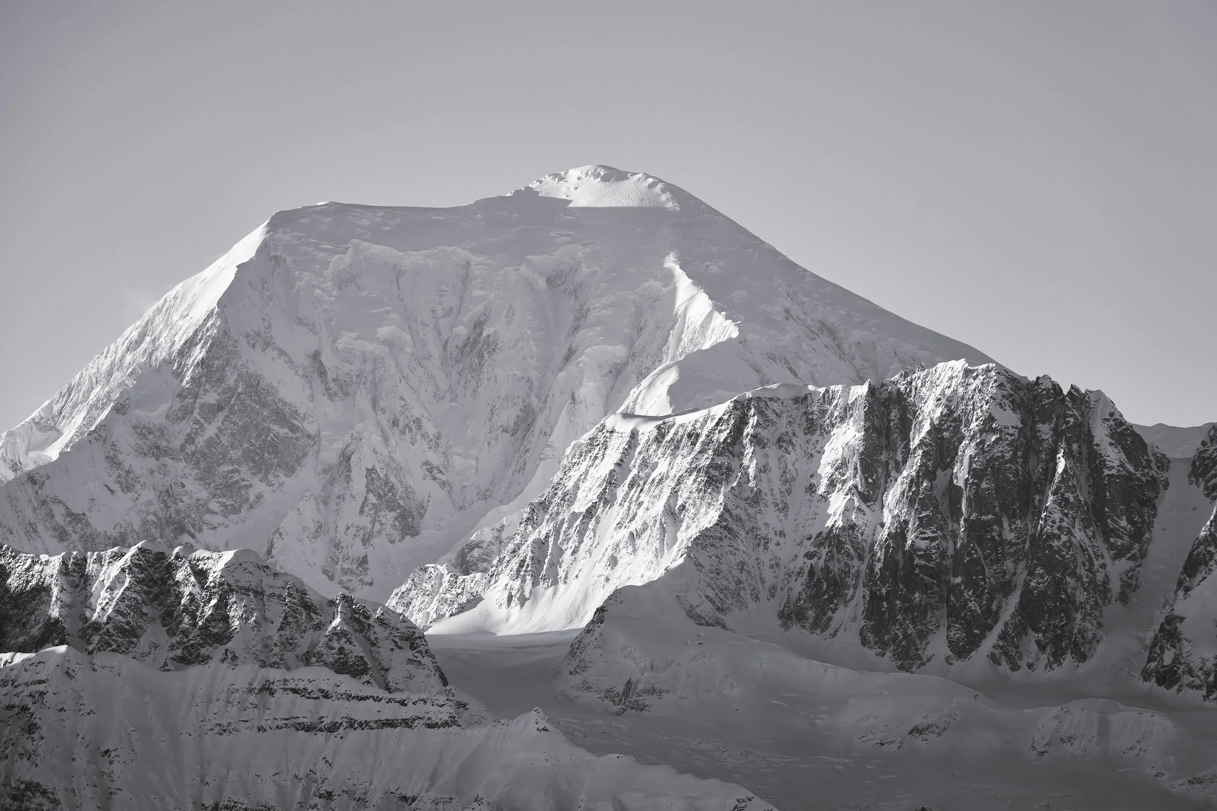 Mt. Foraker, in black and white. 