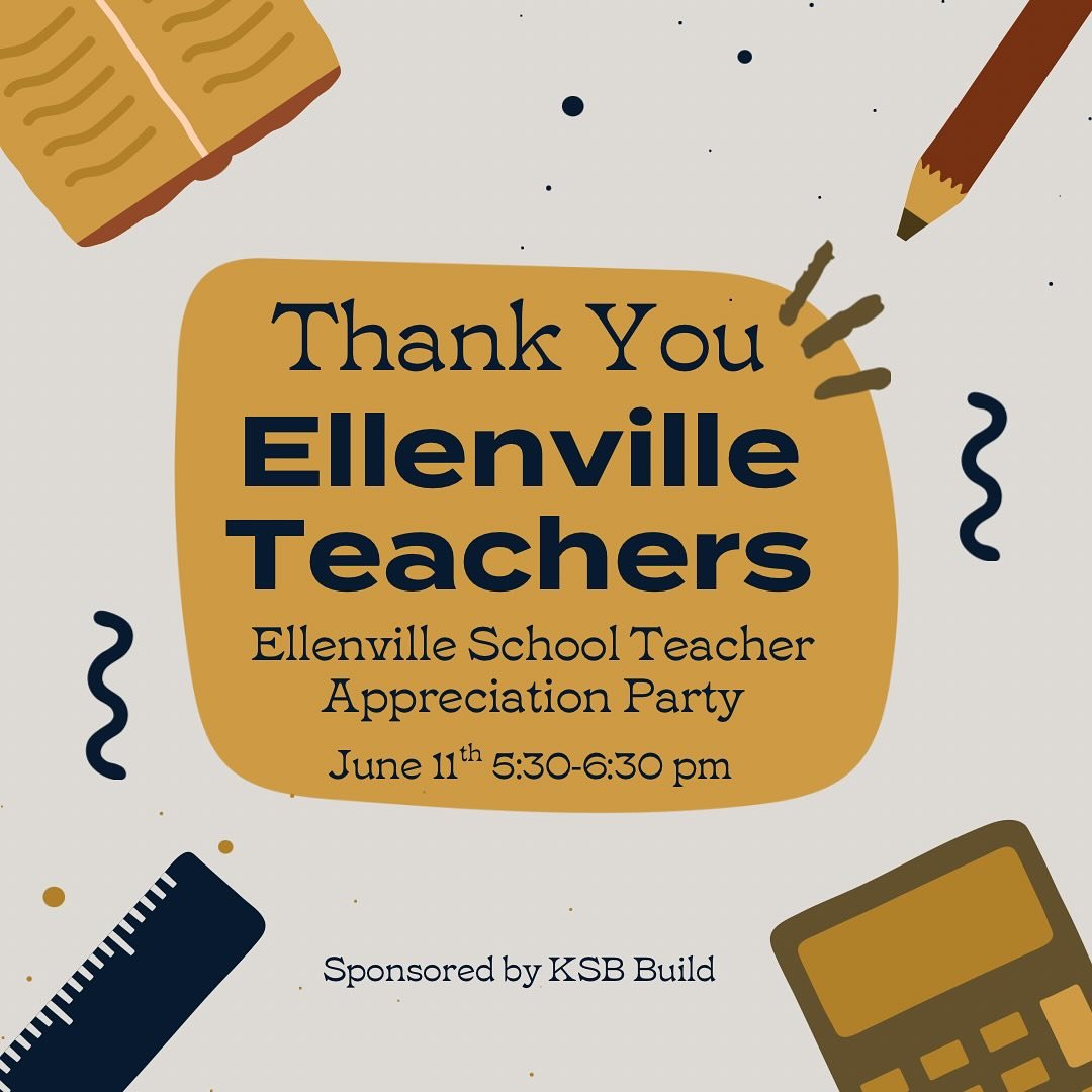 🍎✨Ellenville Teachers, This One&rsquo;s for You! ✨🍎

We&rsquo;re throwing a Teacher Appreciation Party for the amazing educators of Ellenville &mdash;because we know how important and how demanding your work is, and we want to say thank you. 💛

Jo