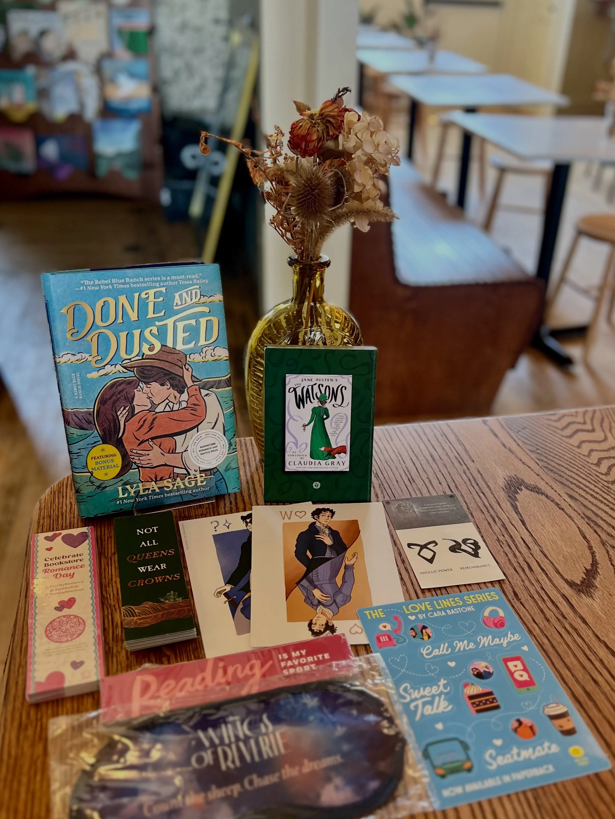💕📚 Come celebrate Bookstore Romance Day at TCG this Saturday, August 15th with discounted Blind Date with a Book deals, free prizes, and a raffle to win a hardcover copy of Done and Dusted by Lyla Sage&mdash;complete with bonus material!!💖💋

#Boo