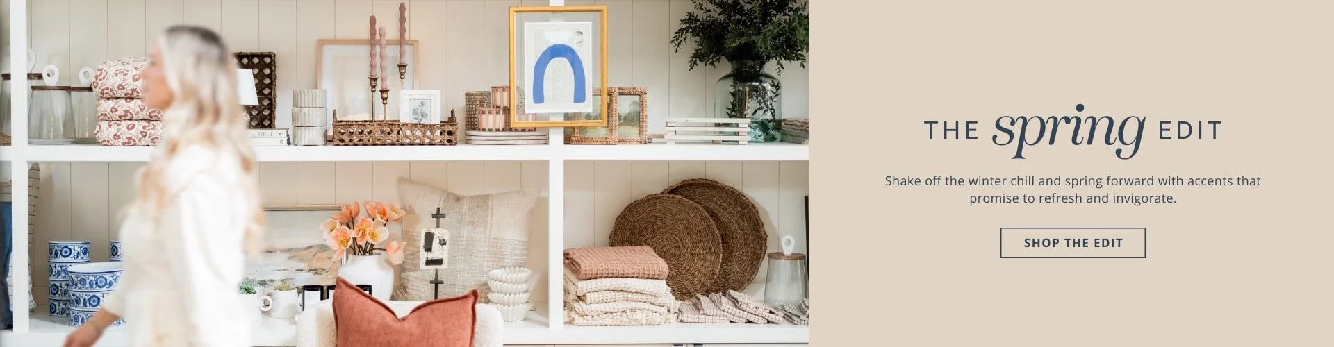 example of previously published homepage hero banners - spring edit