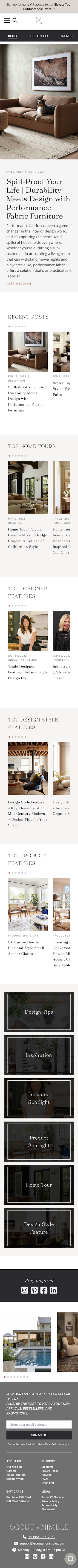 new Scout and Nimble blog design on mobile | web ux design