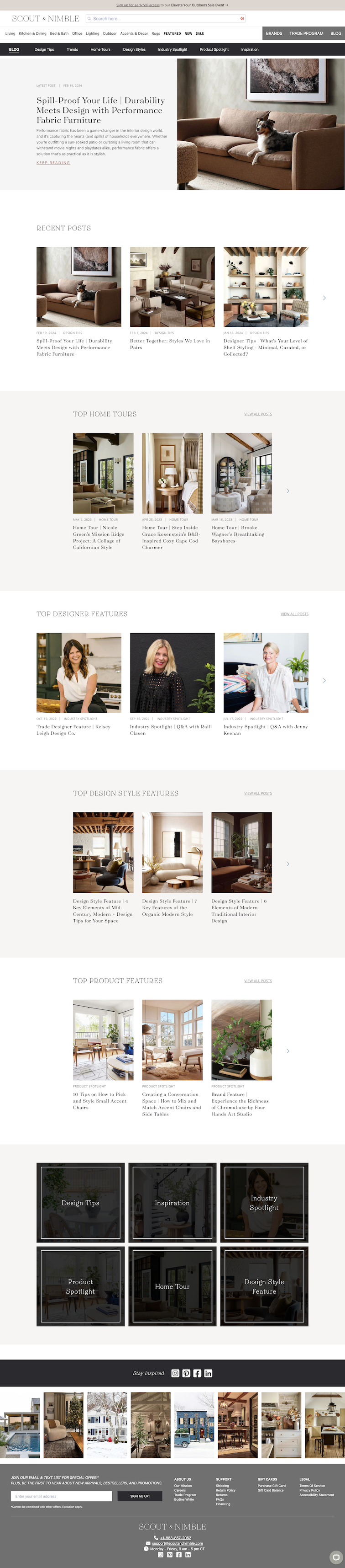 new Scout and Nimble blog desktop design | web ux design | responsive web design