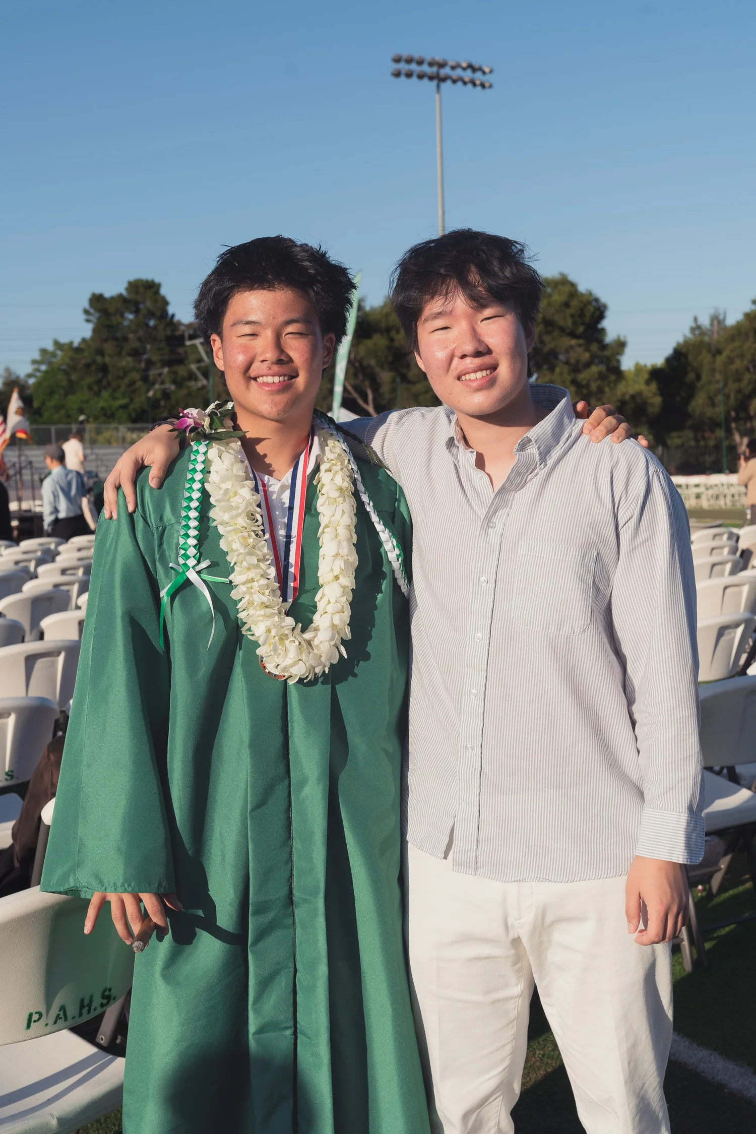 Brothers smiling