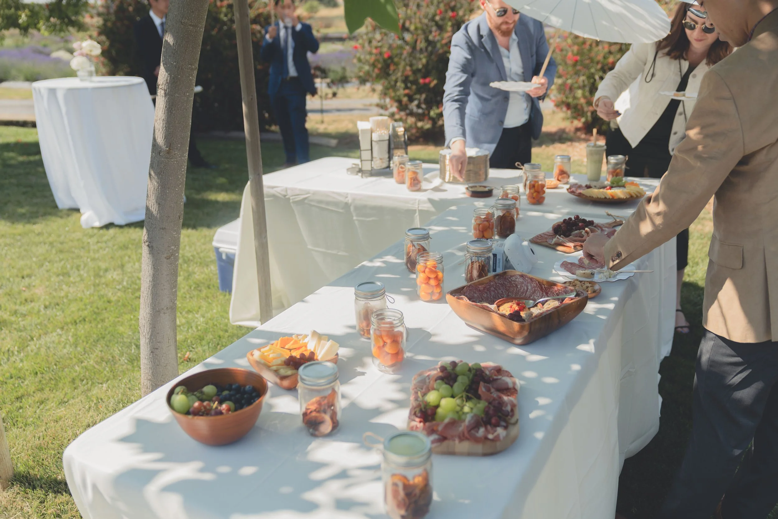 Wedding reception table details photographed during setup at a Sonoma wedding.
