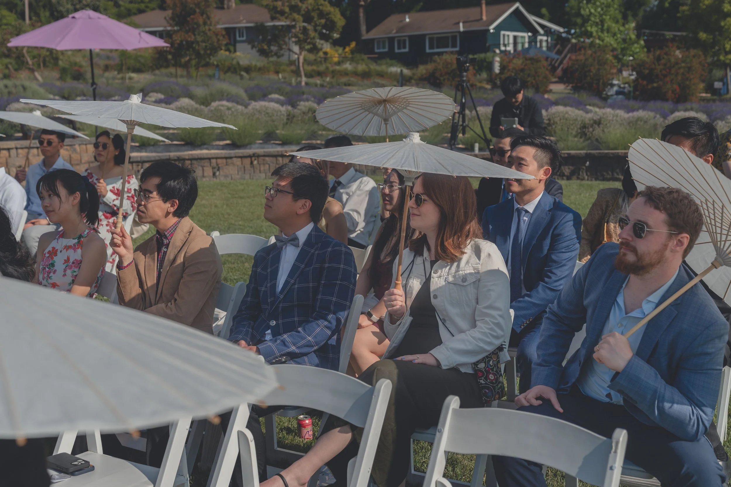 Ceremony guests gathered closely during Katherine and Calvin’s Sonoma celebration.