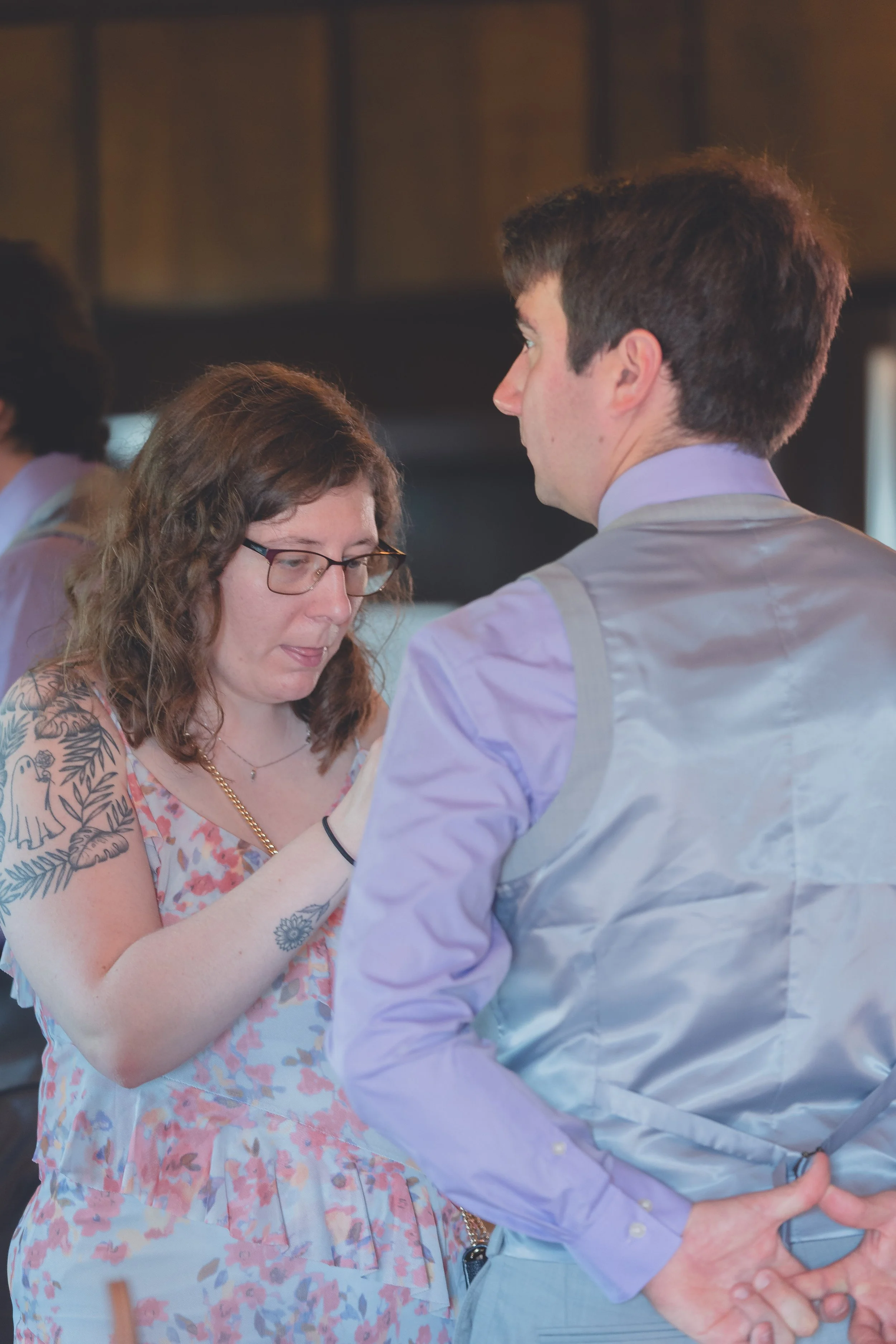 Katherine and Calvin sharing a natural moment together during their Sonoma wedding.