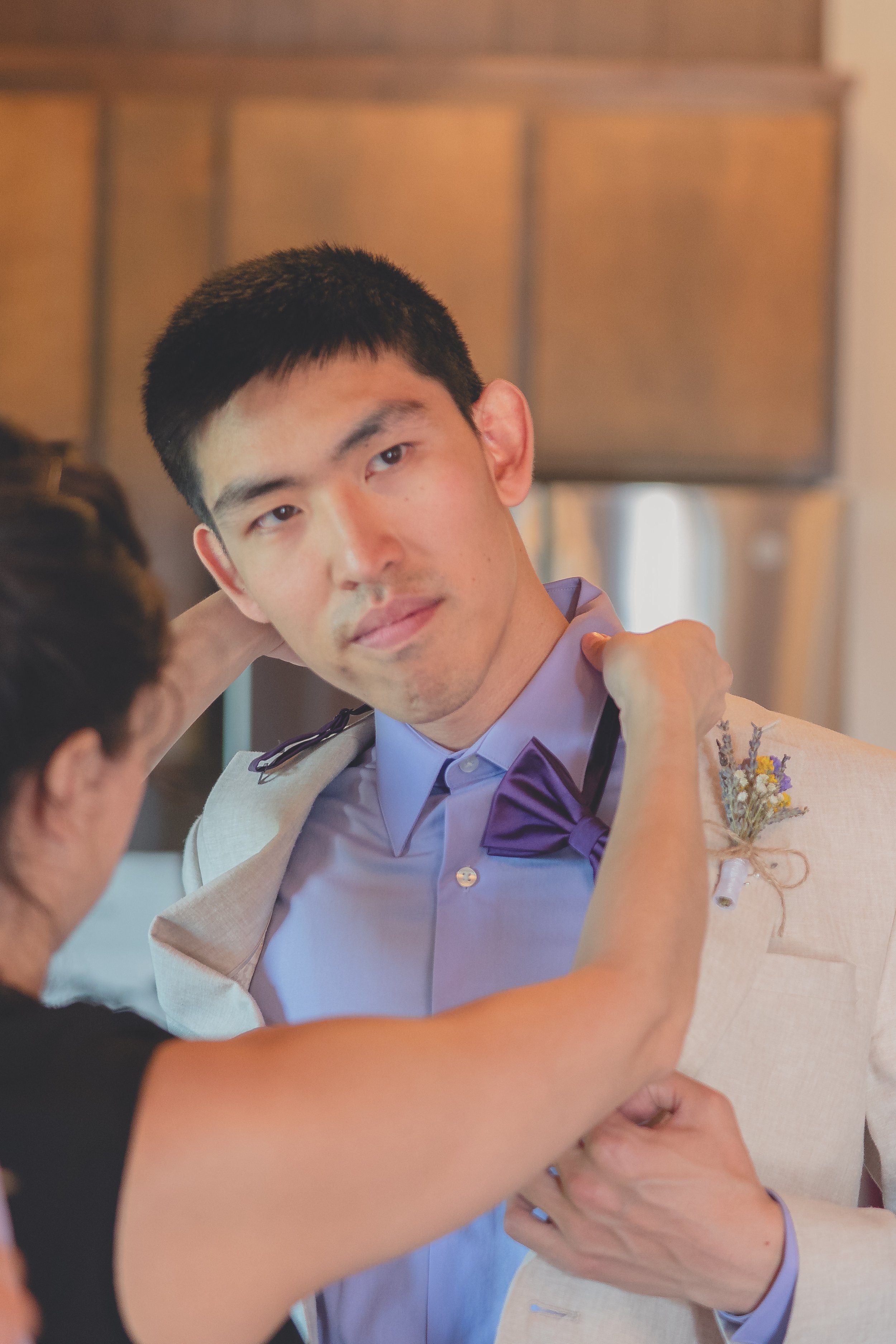 Groom portrait captured during wedding preparations in Sonoma.
