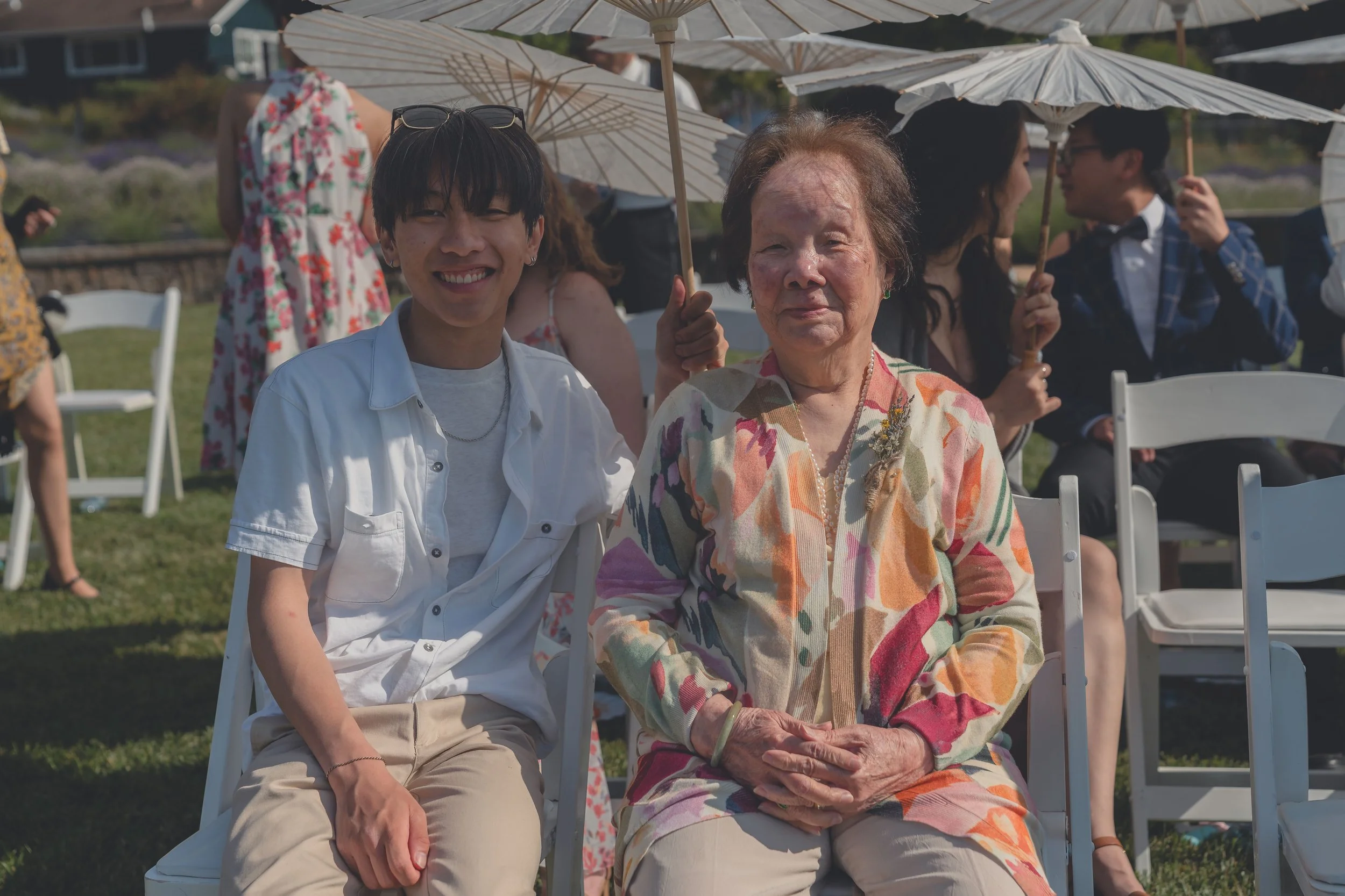 Guests enjoying the outdoor ceremony setting in Sonoma.