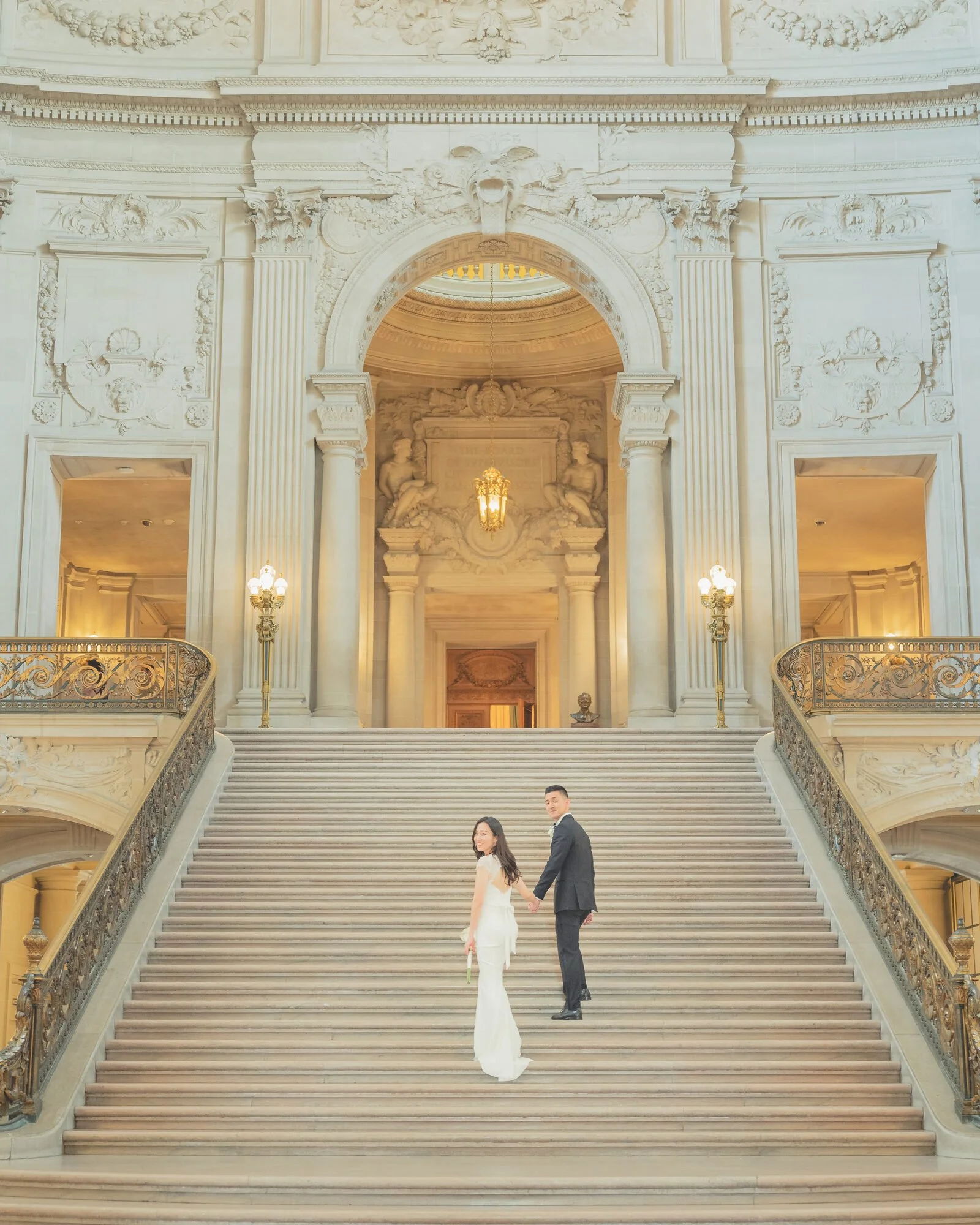 Up the grand staircase at City Hall