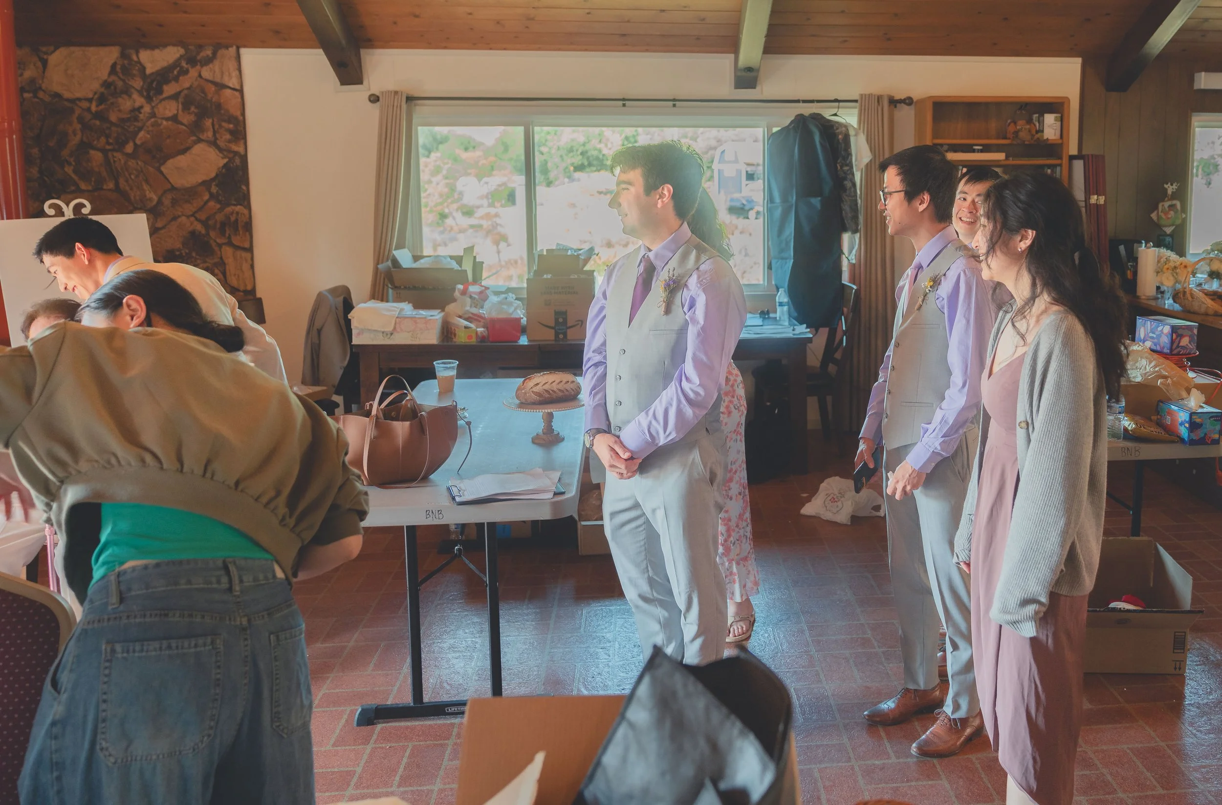 Emotional candid moment captured during Katherine and Calvin’s wedding day in Sonoma.