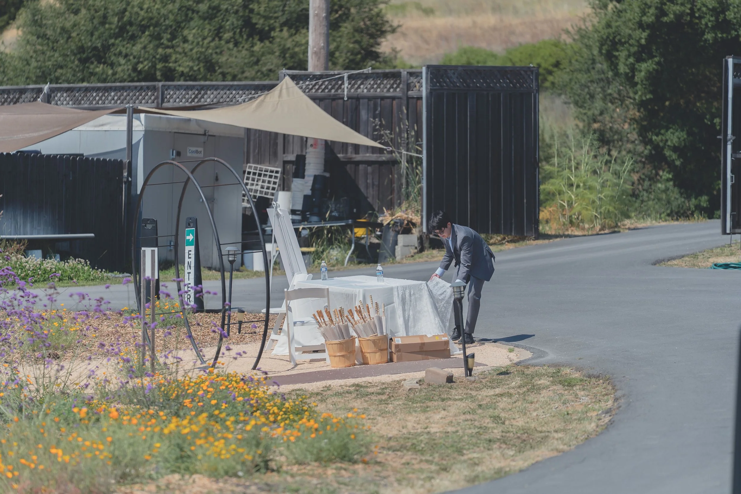 Wide view of the Sonoma wedding venue and surrounding landscape.
