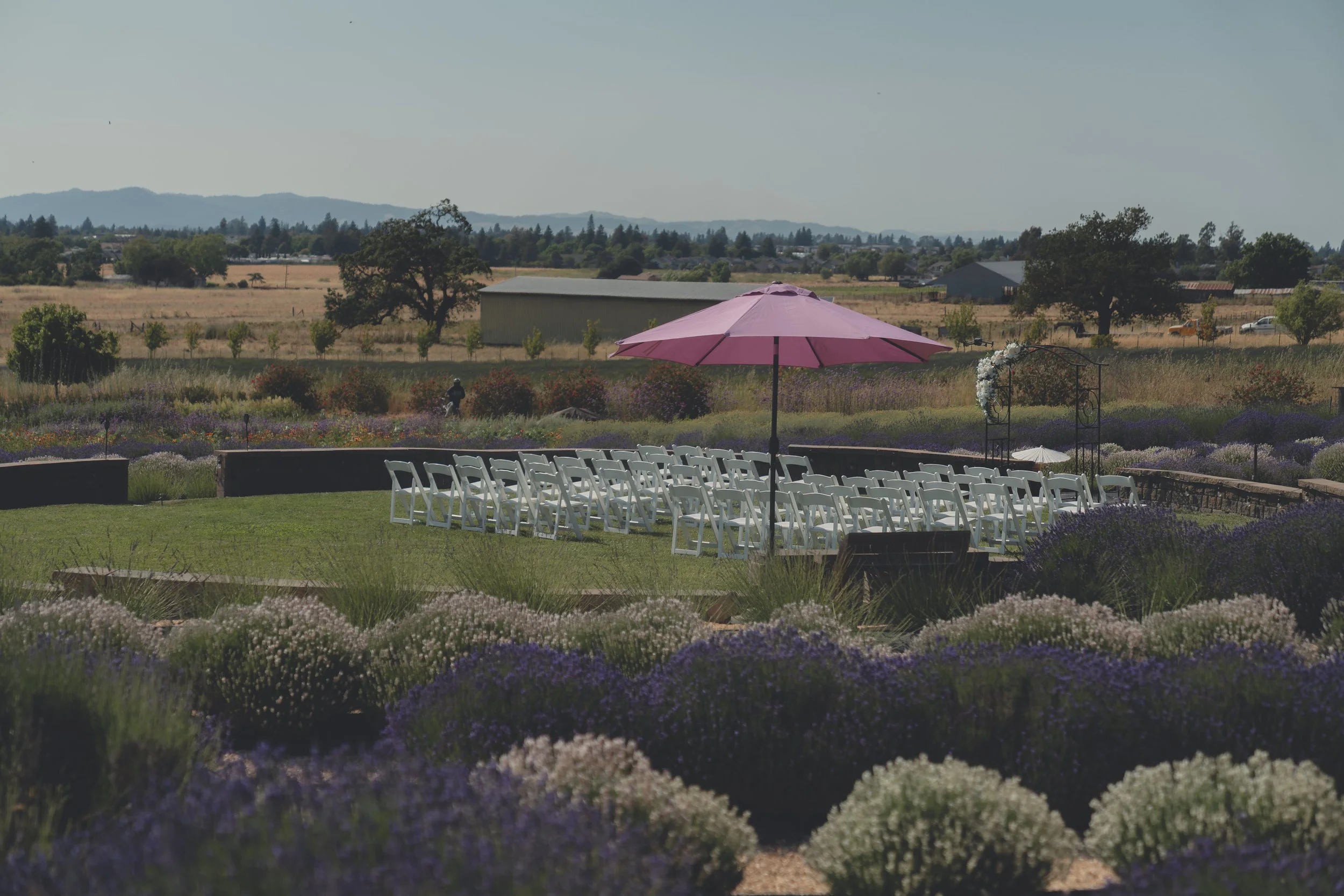 Outdoor ceremony setup captured in California wine country.
