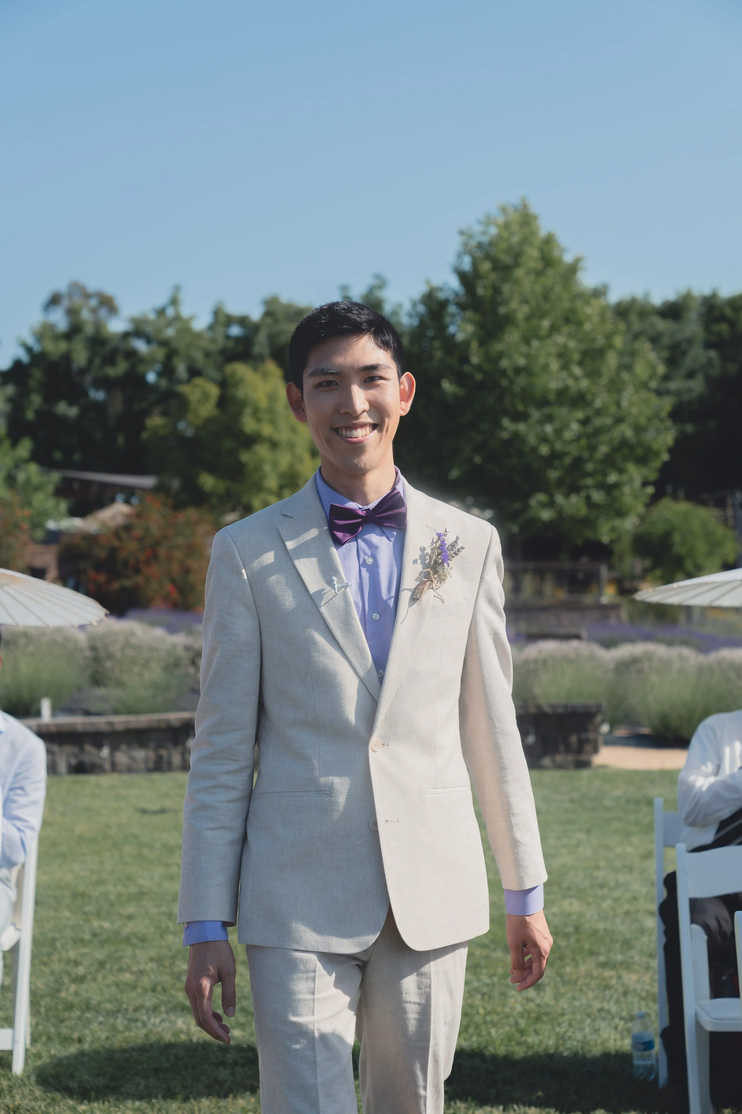 Groom portrait captured outdoors moments before the ceremony in Sonoma.