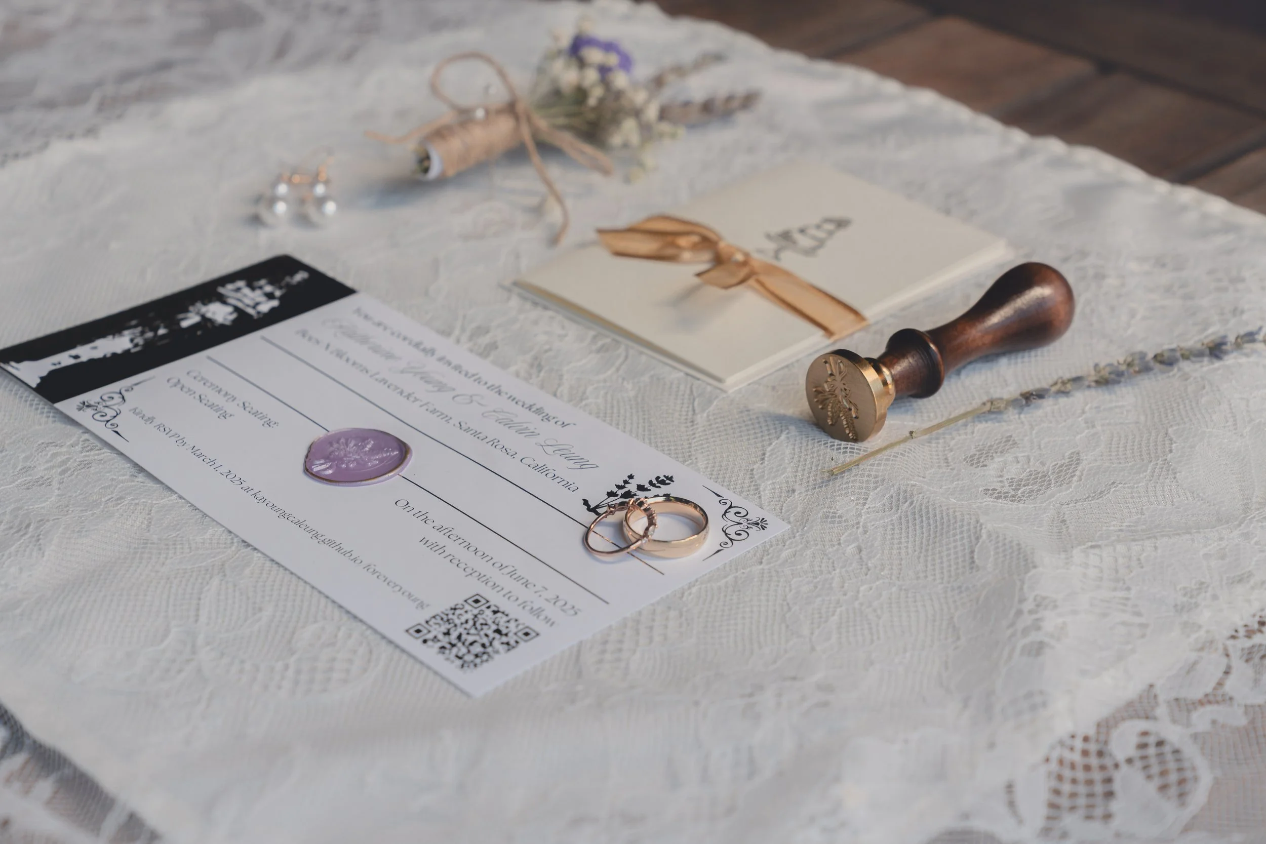 Flat-lay wedding details photographed with a fine-art style in Sonoma.