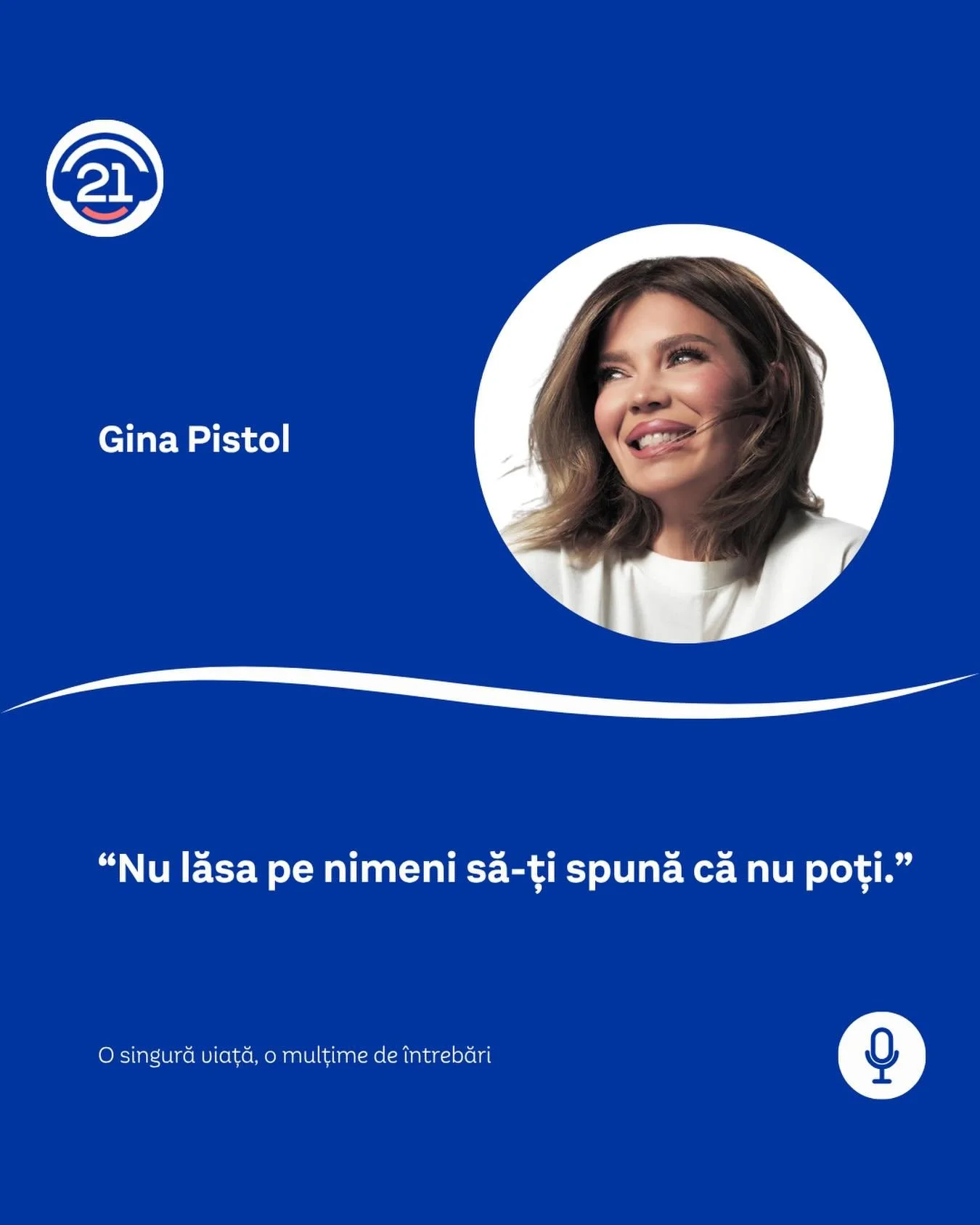 Gina Pistol este genul de om care te cucerește prin simplitate și naturalețe. Genul acela de simplitate care denotă eleganță, care emană respect.
 
&Icirc;n episodul de azi, Gina vorbește deschis despre copilărie, identitate și parcursul ei personal.