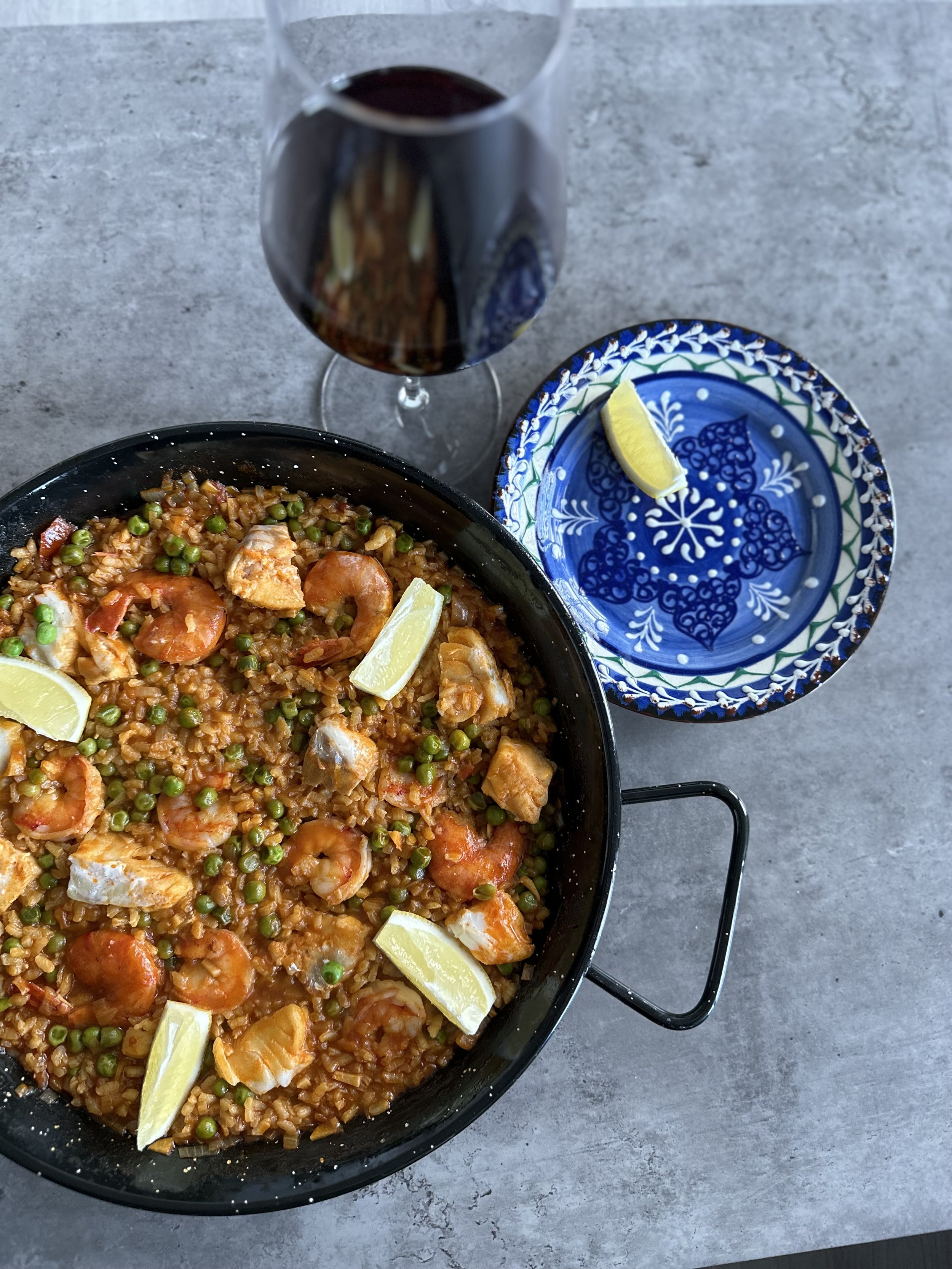 Arroz con gambas (Paella)