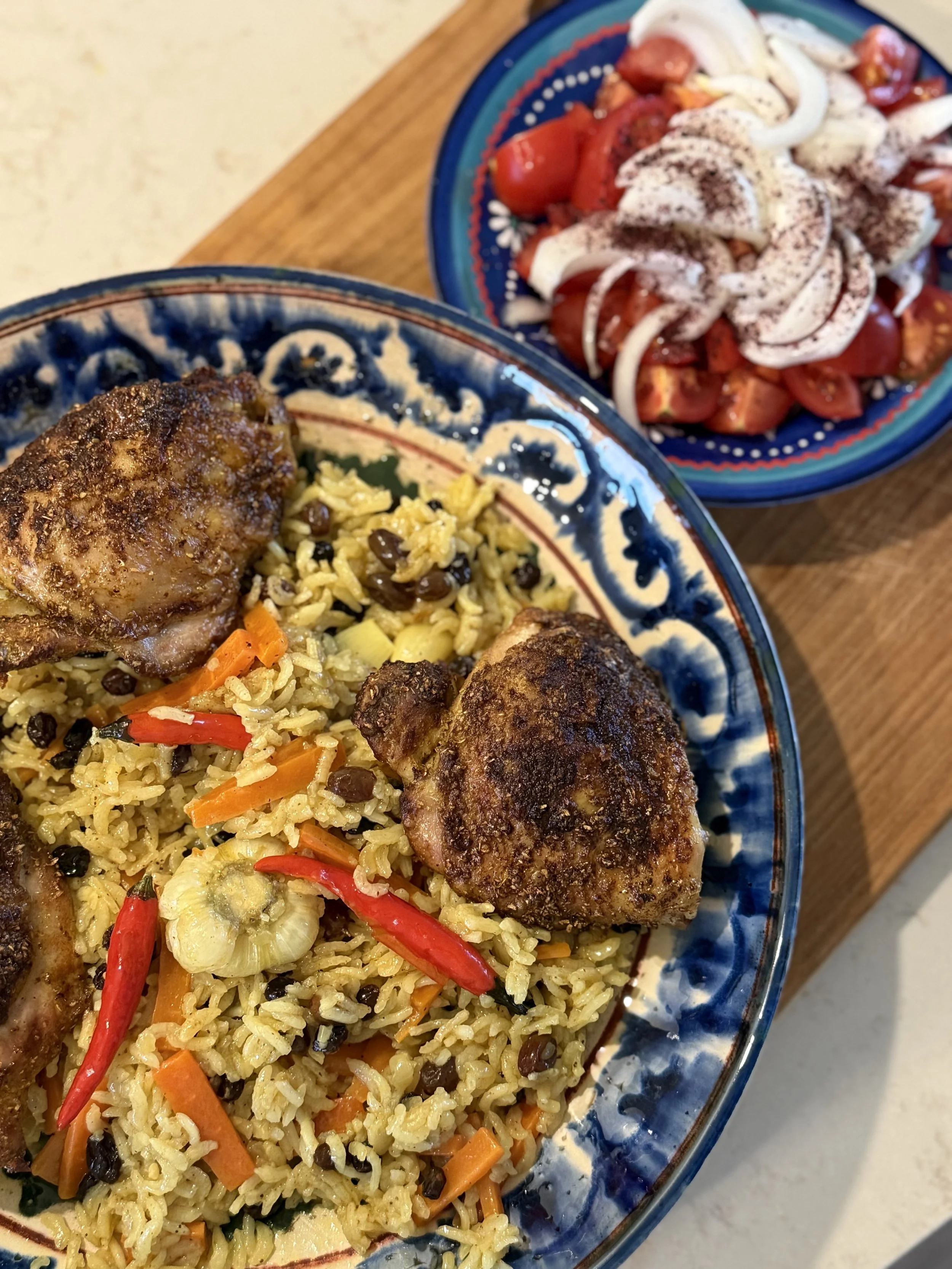 Oezbeekse plov met kippendij 