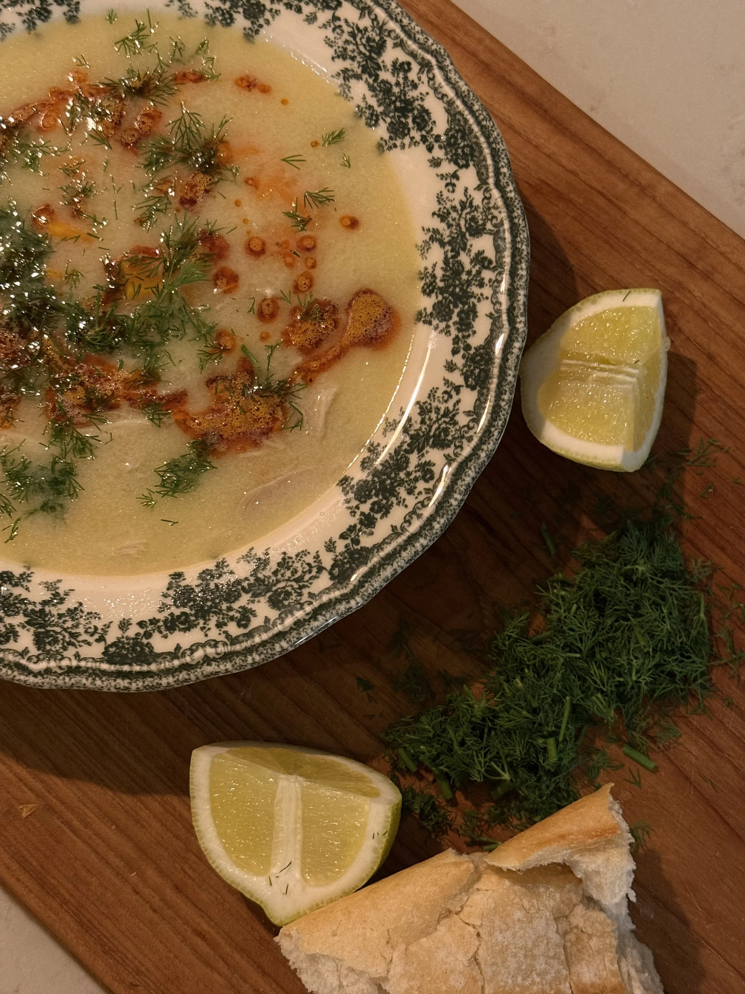 Romige Turkse kippensoep 