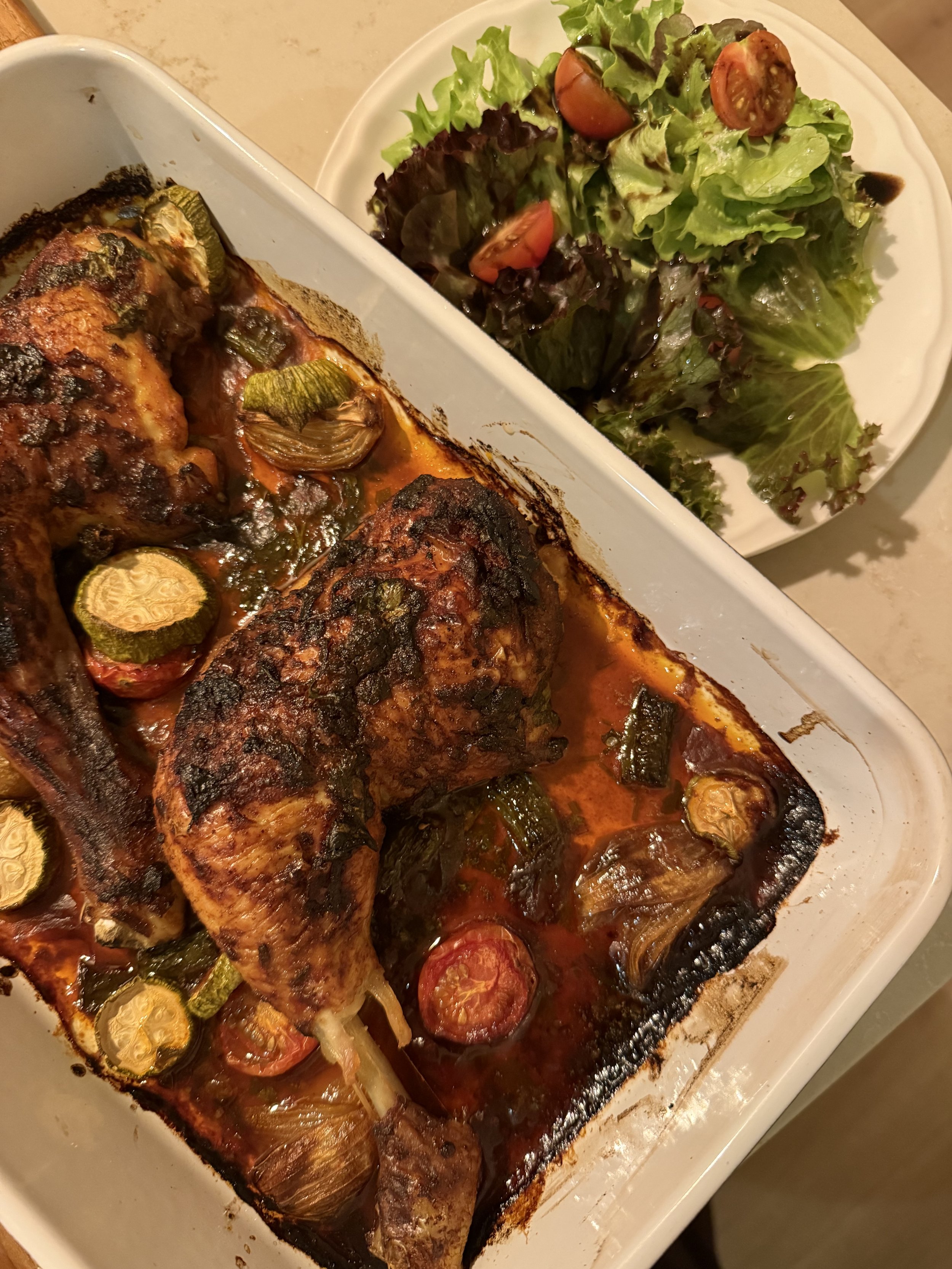 Ovenkip met groenten uit de oven