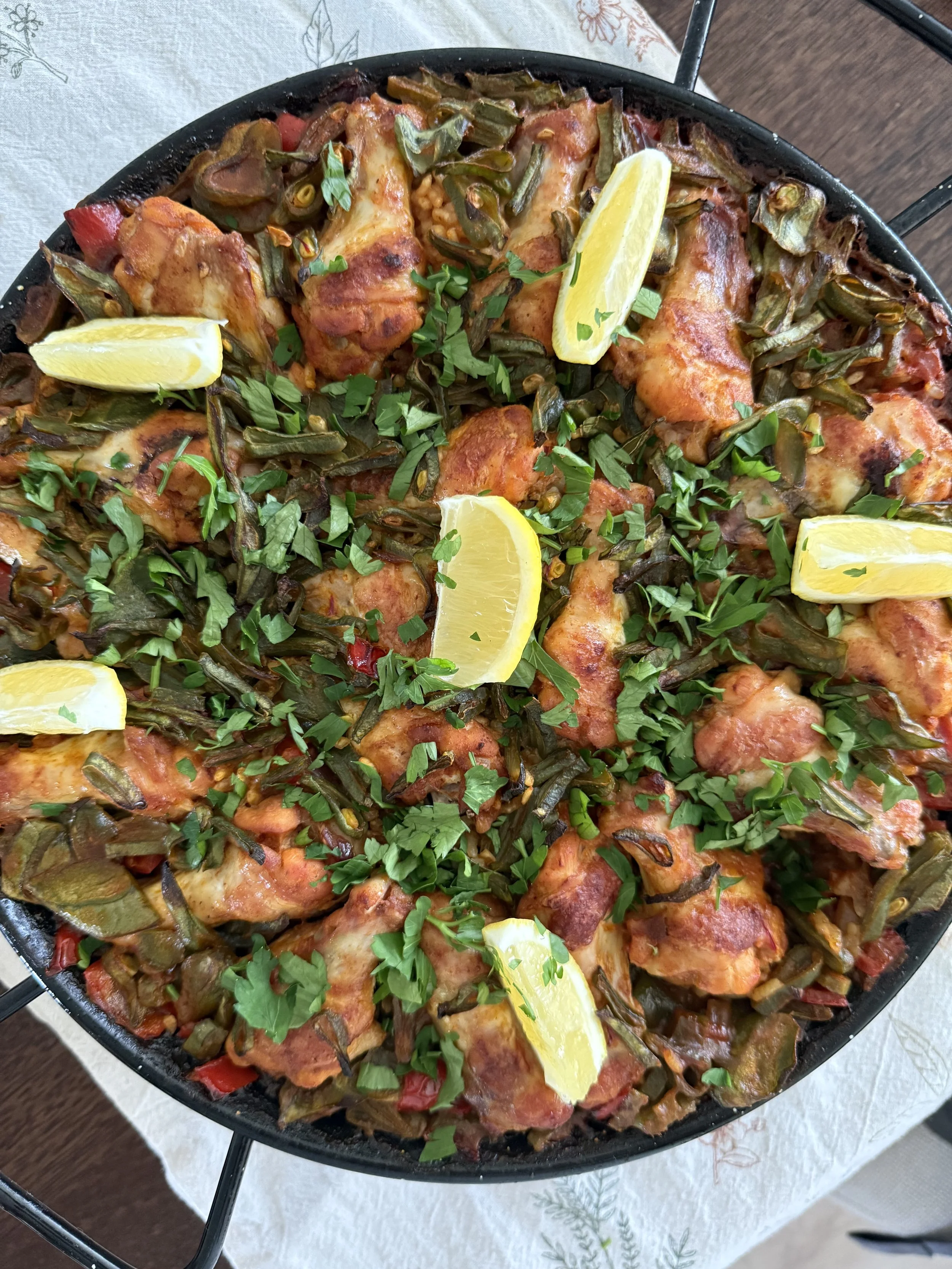 Paella met kip en snijbonen