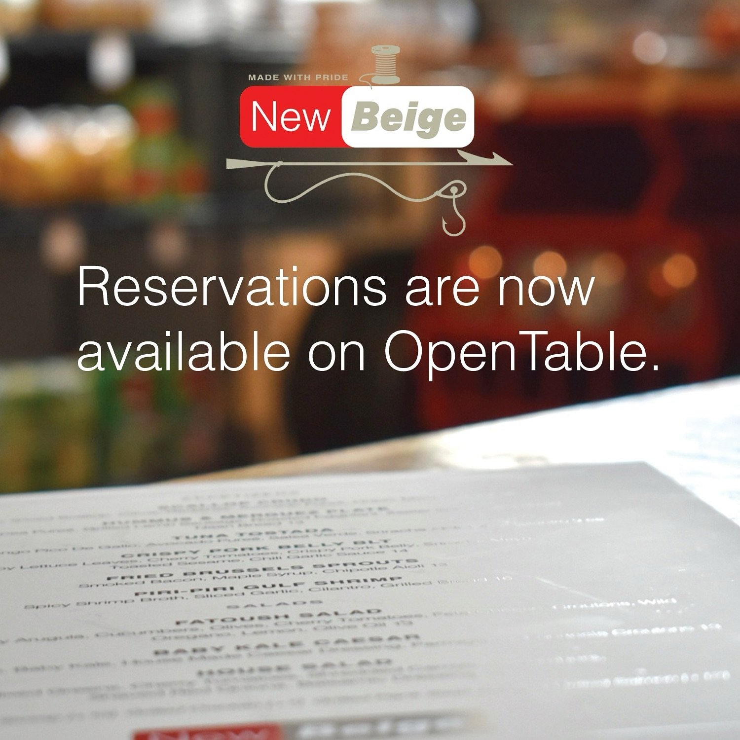 ❤️&zwj;🔥🍽️Update - New Beige is now on OpenTable! ❤️&zwj;🔥🍽️ Reserve your table now by clicking: www.tinyurl.com/newbeige

Open for dinner service every day starting at 4:30 PM, serving lunch on Saturday &amp; Sunday.

For Menus 📕: www.new-beige
