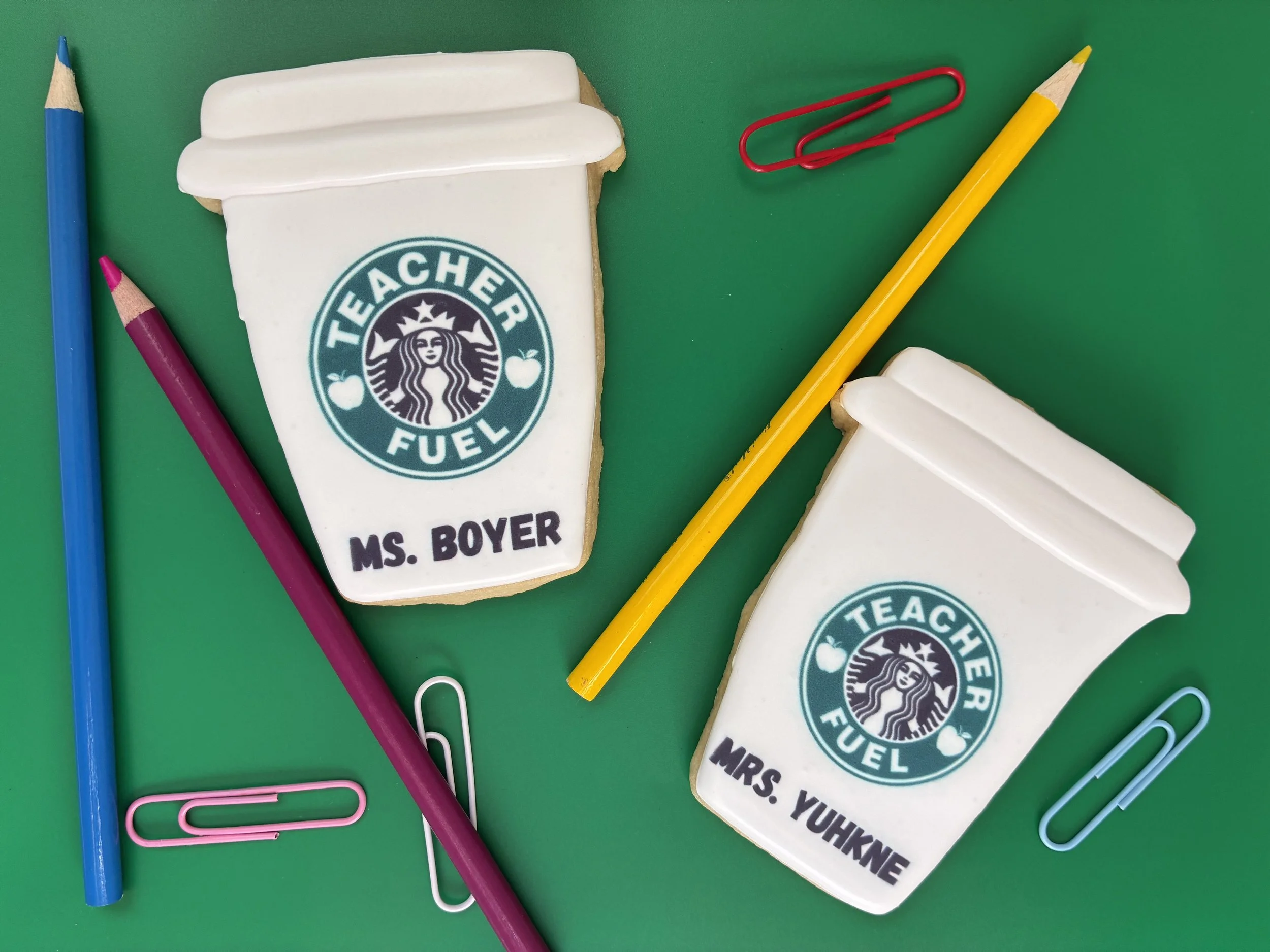 Personalized Teacher Coffee Cup Cookie