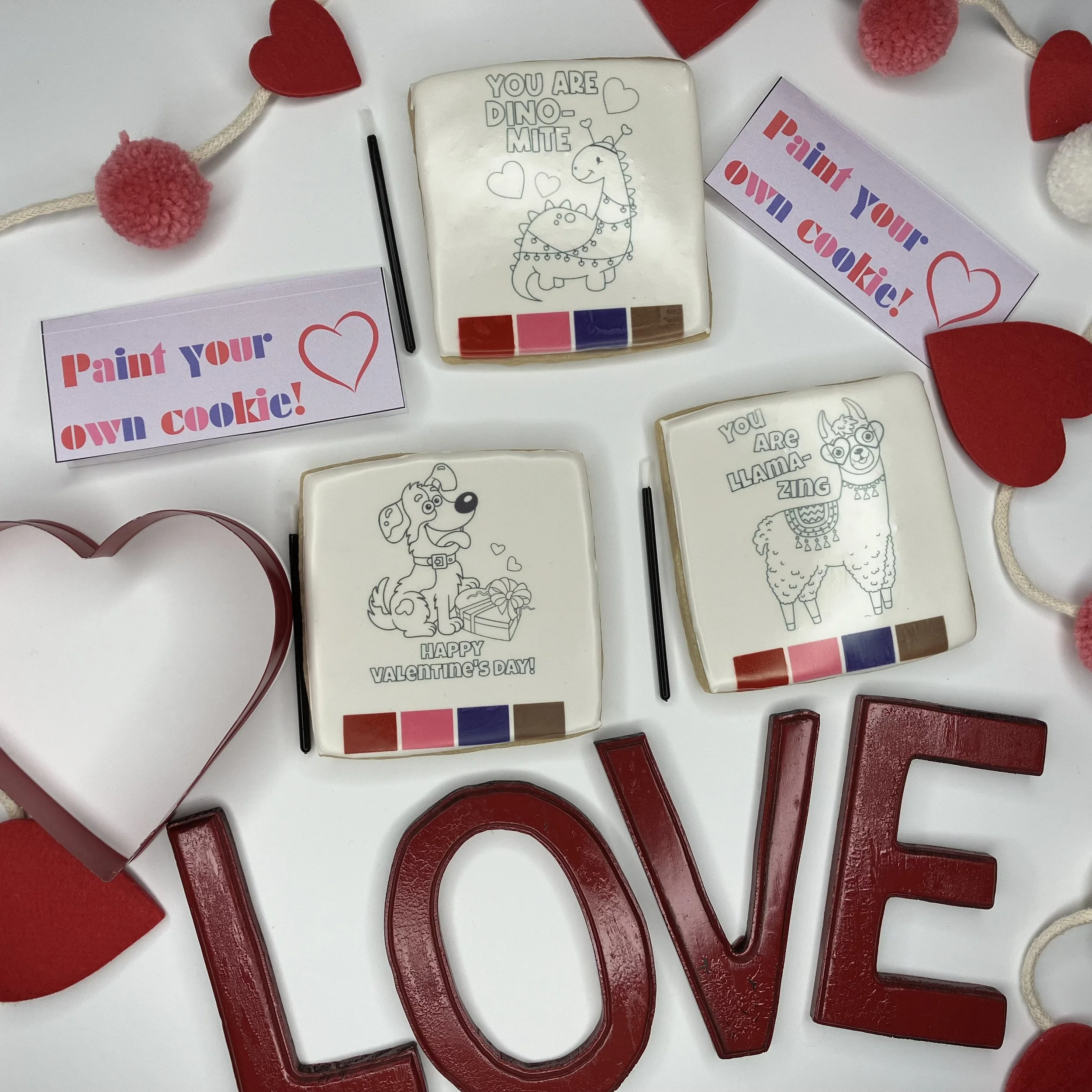 Paint Your Own Valentines Cookies