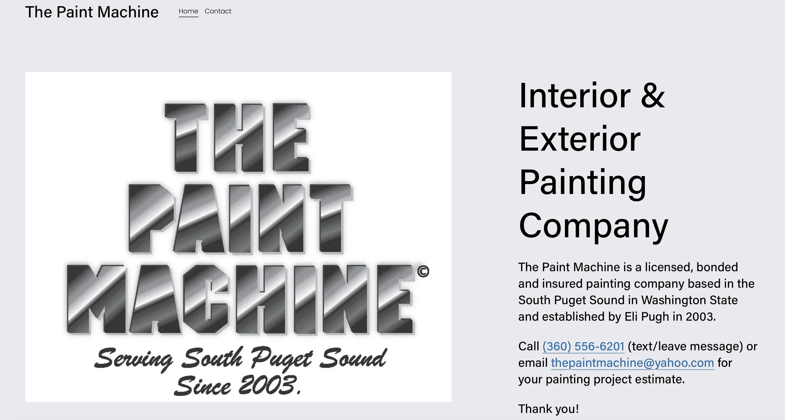The Paint Machine Painting Company Website and Logo Design