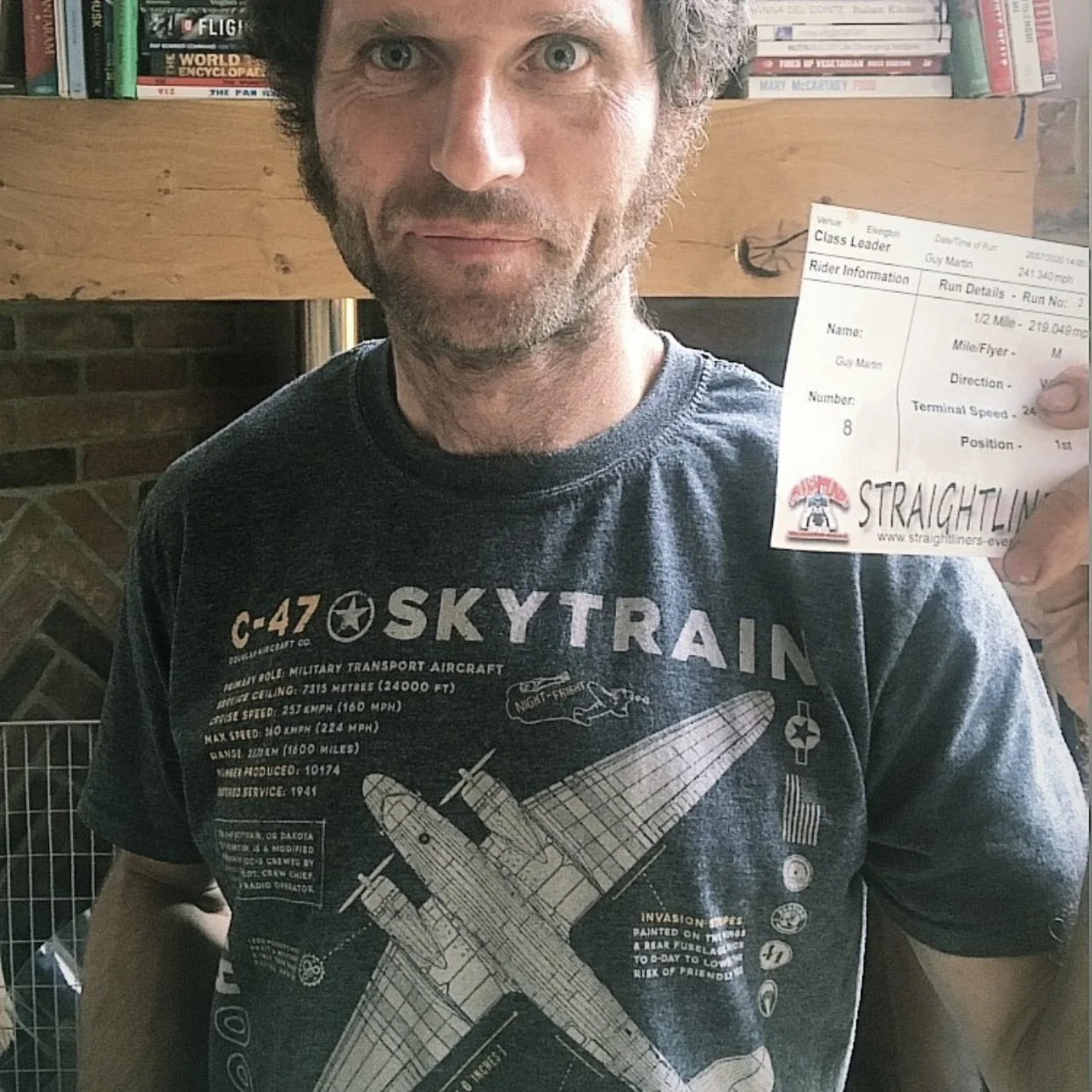 Guy Martin wearing a C-47 Skytrain T-Shirt - Douglas C-47 Dakota Shirt