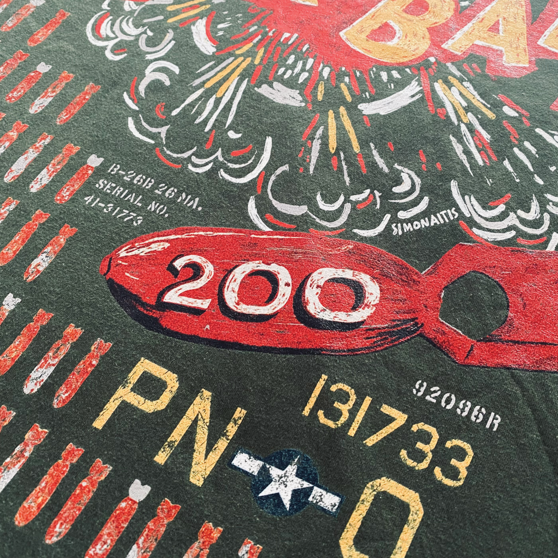 Flak-Bait Nose Art Back Print T-Shirt - B-26 Marauder Bomb &amp; Duck Markings Decoy Missions
