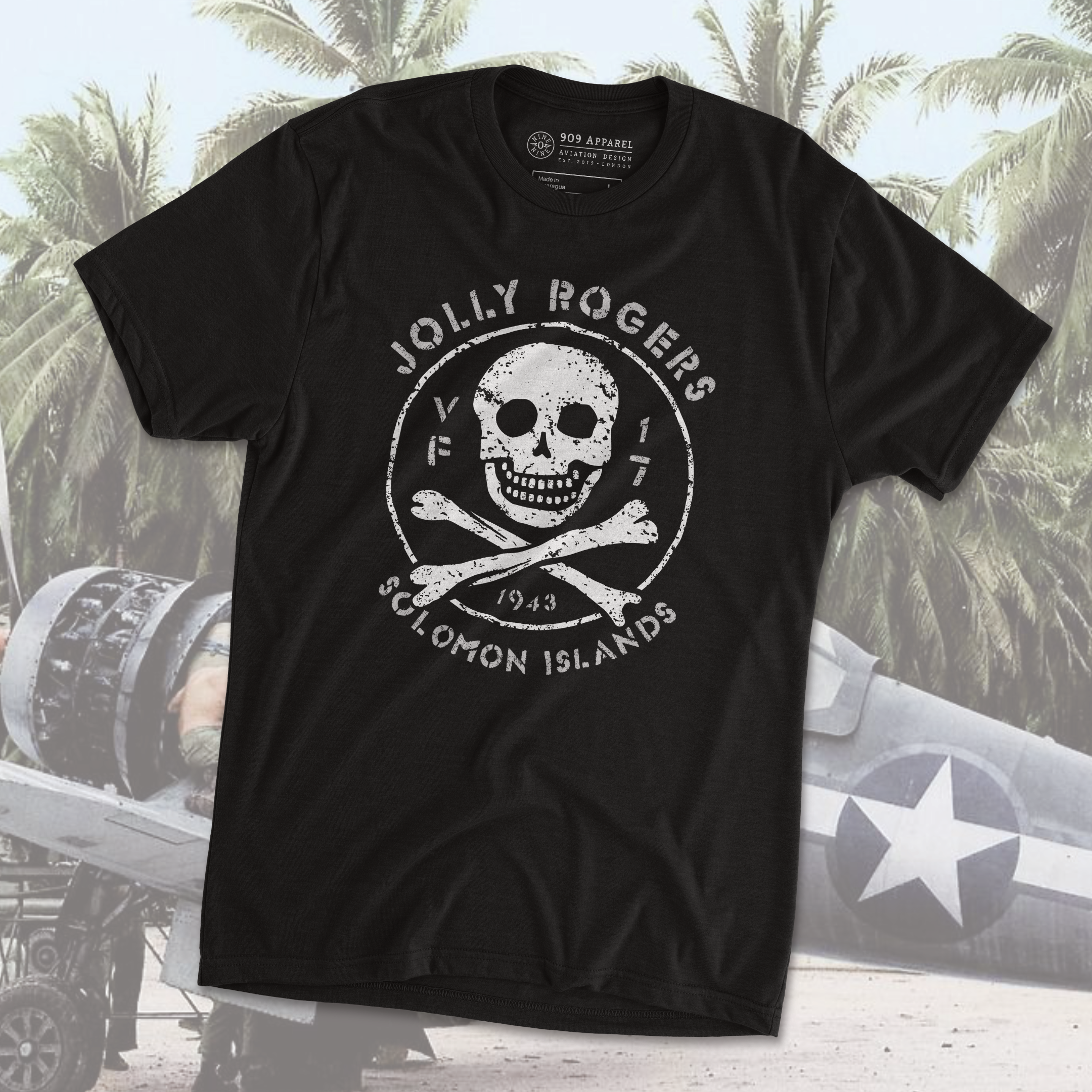 Jolly Rogers VF-17 F4U Corsair Squadron WWII T-Shirt