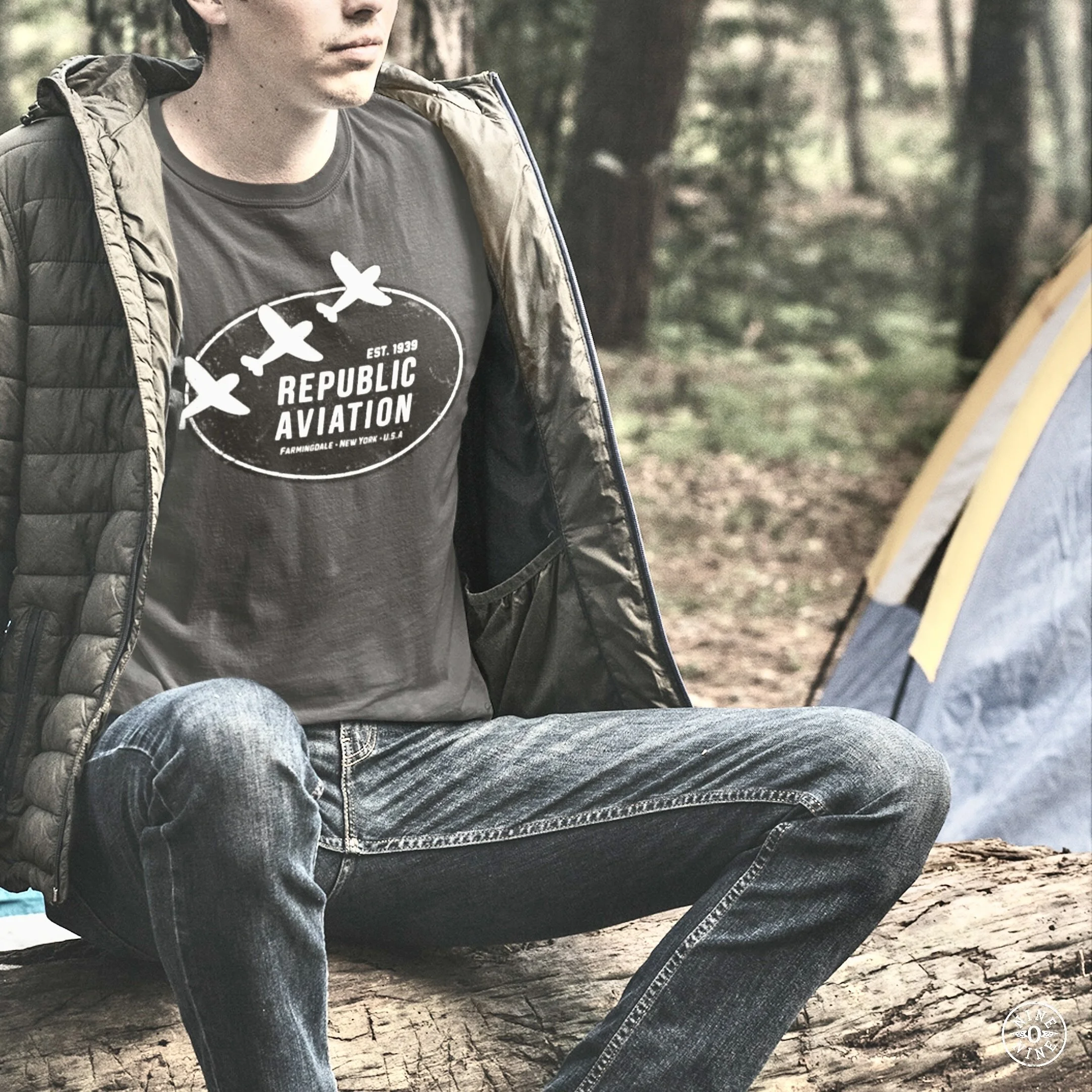 Republic Aviation Logo P-47 Thunderbolt World War 2 T-Shirt